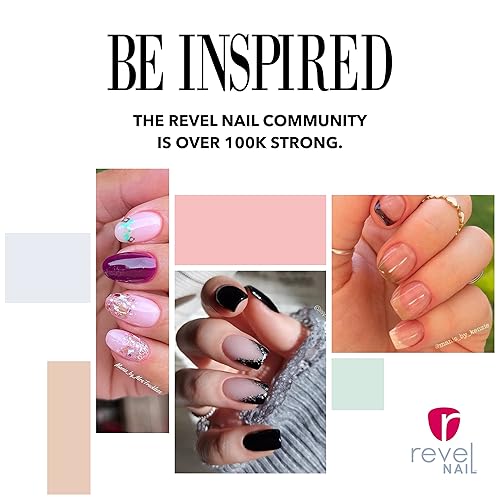 Miniatura 5 de Revel Nail Polvo de inmersión  Esmalte de uñas en polvo transparente y rosa, polvo de inmersión resistente a las virutas con vitamina E y calcio,