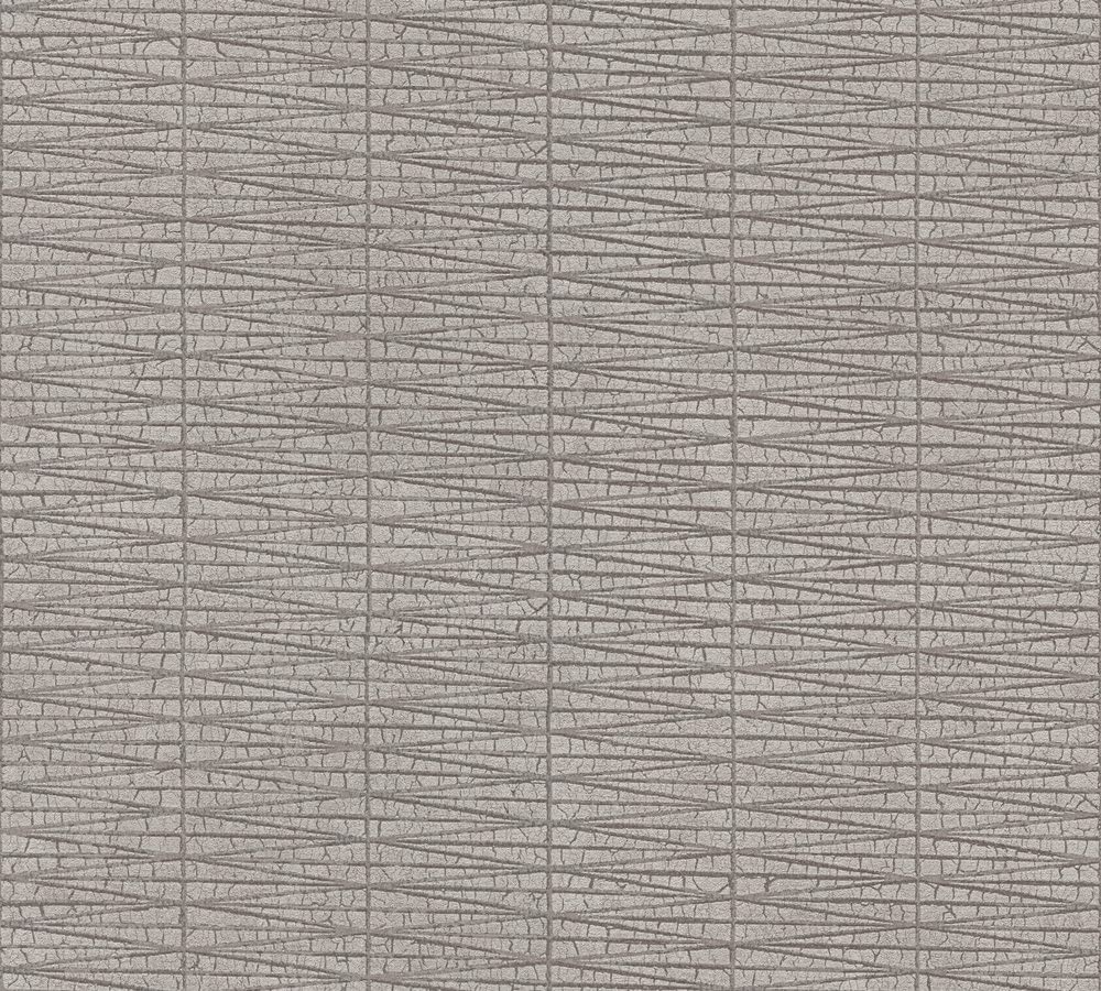 Tapeta Vintage M1 – nr 1710, tapeta z włókniny, metaliczna, szara, geometryczna, do salonu, sypialni, kuchni