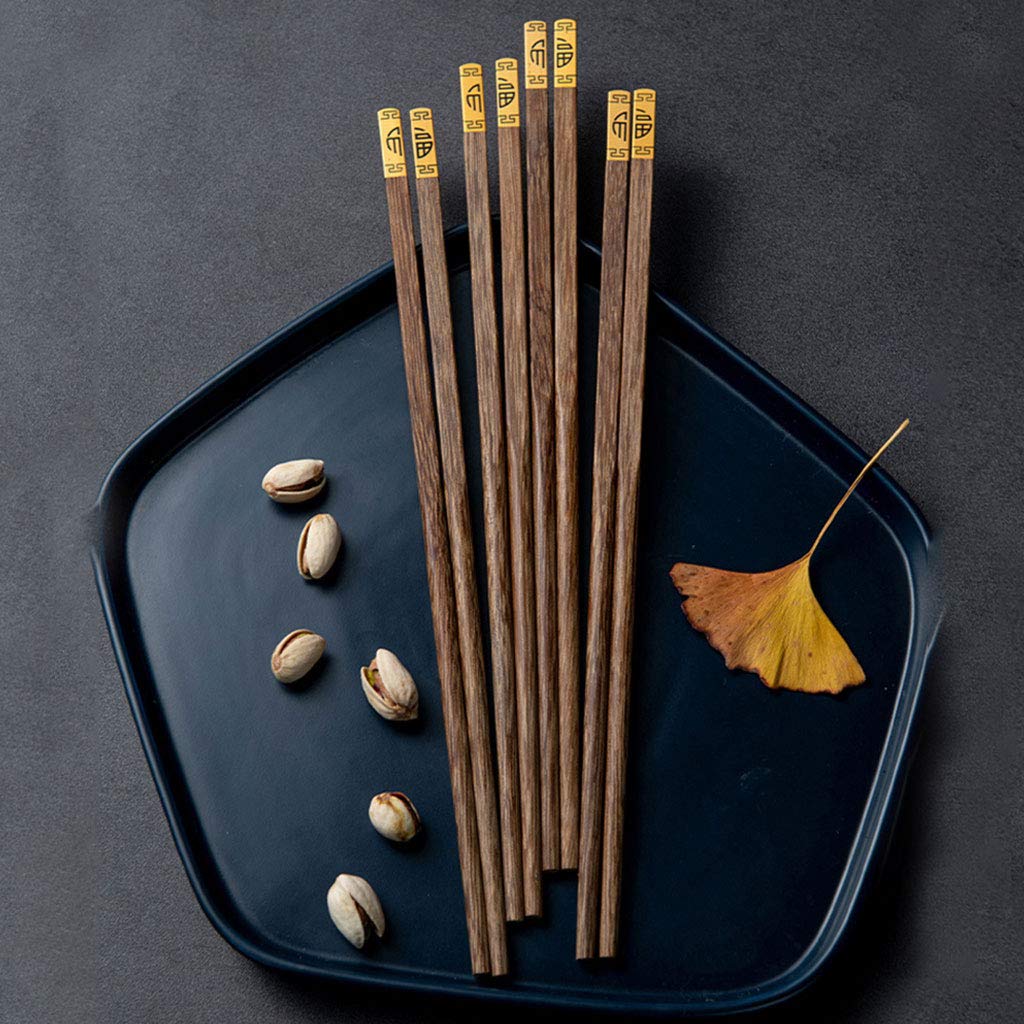 Juego de regalo de palillos japoneses de madera con estuche, palillos reutilizables, palillos chinos de lujo de madera natural, palillos de sushi antideslizantes, palillos aptos para lavavajillas, 1