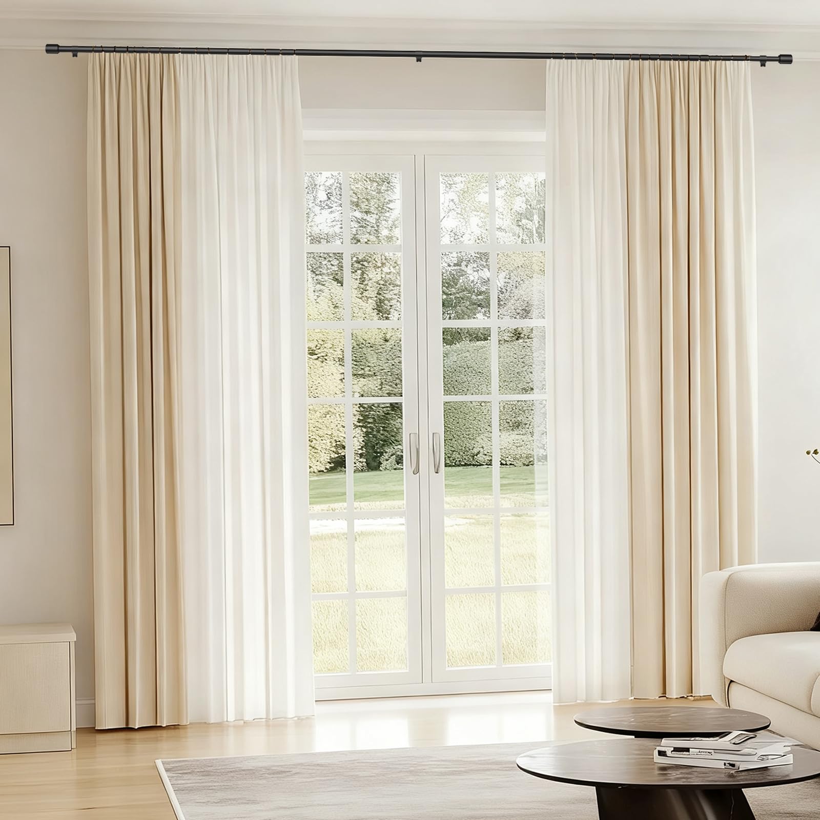 Adjustable Black Curtain Rods 1 Pack S5336