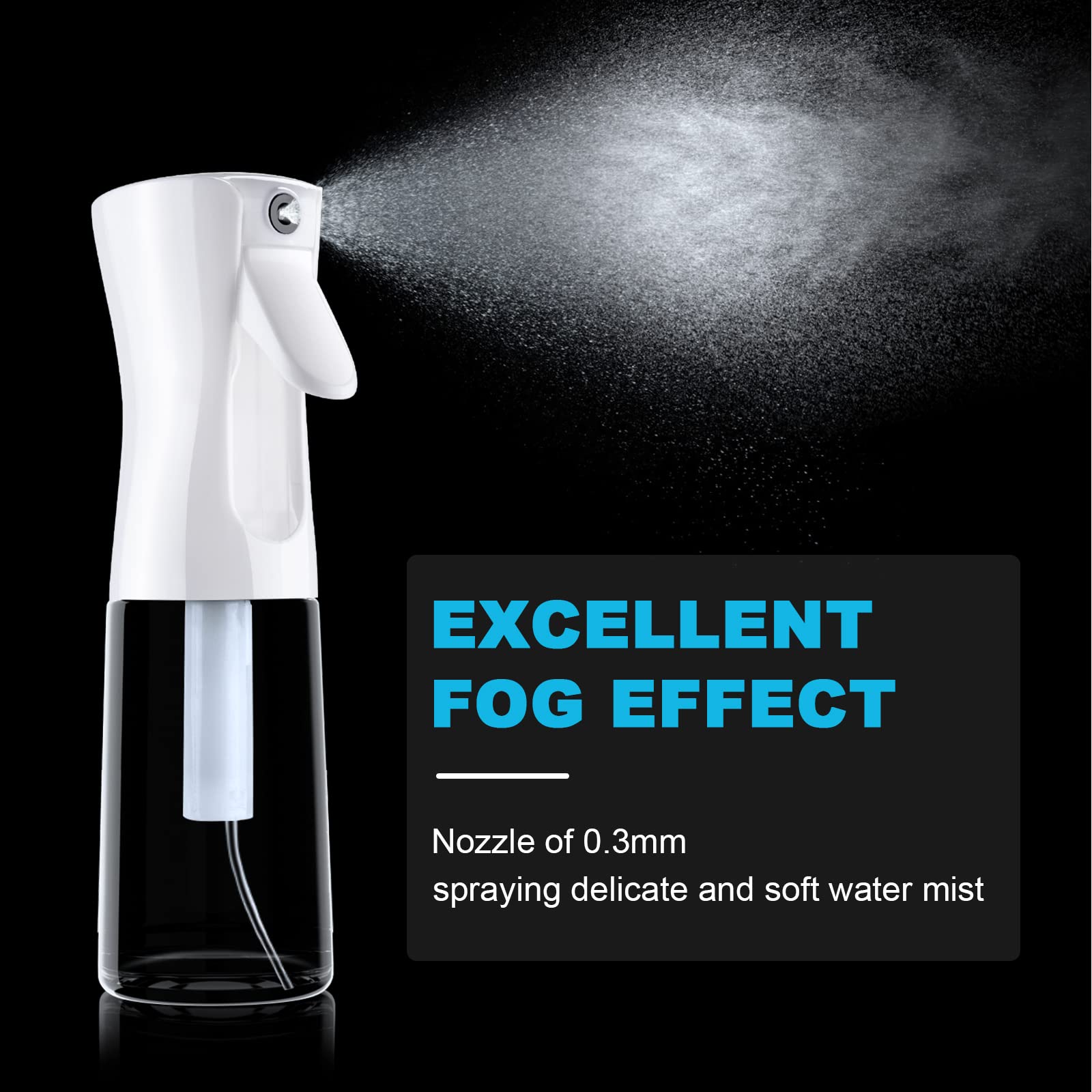 AOOWU Botella de spray para el cabello, 2 uds vacías de agua continua, pulverización fina multifuncional