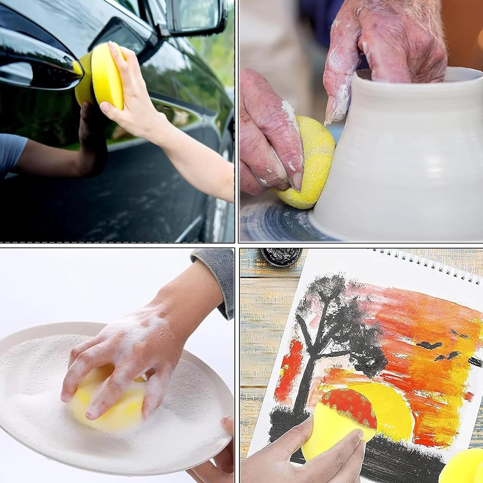 Spugnette Per Pittura Per Bambini - Set Da 8 Pezzi Per Scuola E Arte Creativa - Foto 6