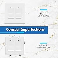 Vista 5 de LIDER LSWP-32M-W10P Placa sin tornillos acabado mate para interruptor, tamaño mediano de 2 segmentos de 4.88 x 4.92", policarbonato termoplástico