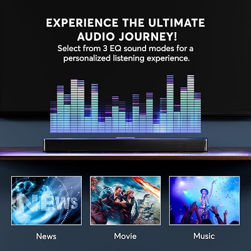 Miniatura 7 de Barra de sonido para Smart TV con Dolby Atmos 2.1 canales 190W 37 pulgadas sonido envolvente sistema de cine en casa,