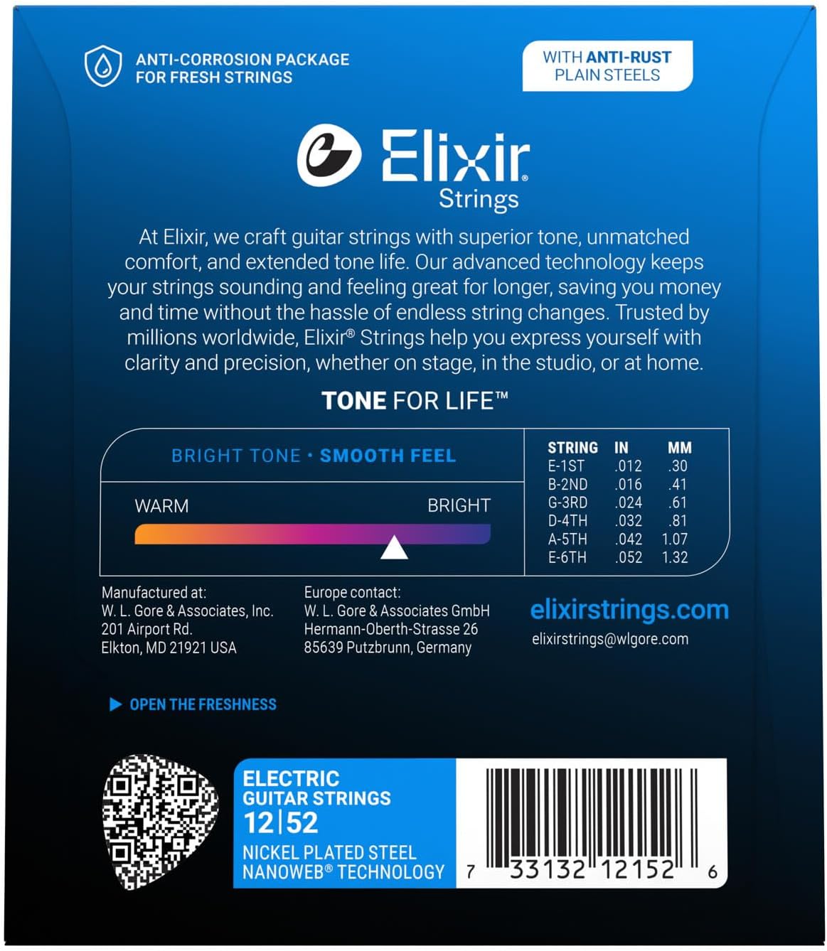 Elixir NANOWEB Heavy .012-.052 Electric Guitar Strings #12152 Set of 2
