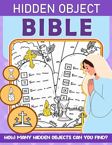 Bible Hidden Object: Brain Games Bible Hidden Pictures For Men &amp; Women, Seek &amp; Find The Objects. Great Gift Idea For Birthday, Christmas