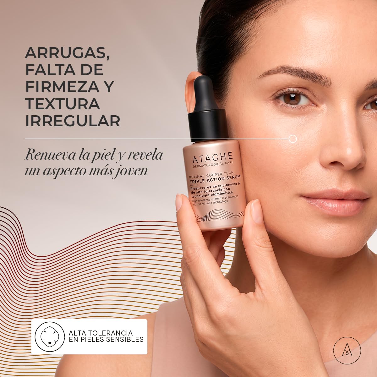 ATACHE Retinal Copper Tech - Siero retinal viso rassodante, anti-età, 30 ml