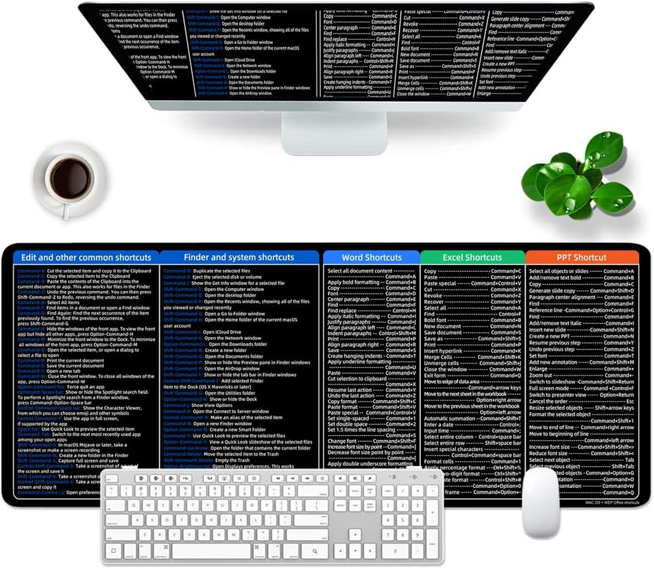 Mac Shortcut Key Mouse Pad Black Microsoft Large Gaming Mouse Pad XL ...