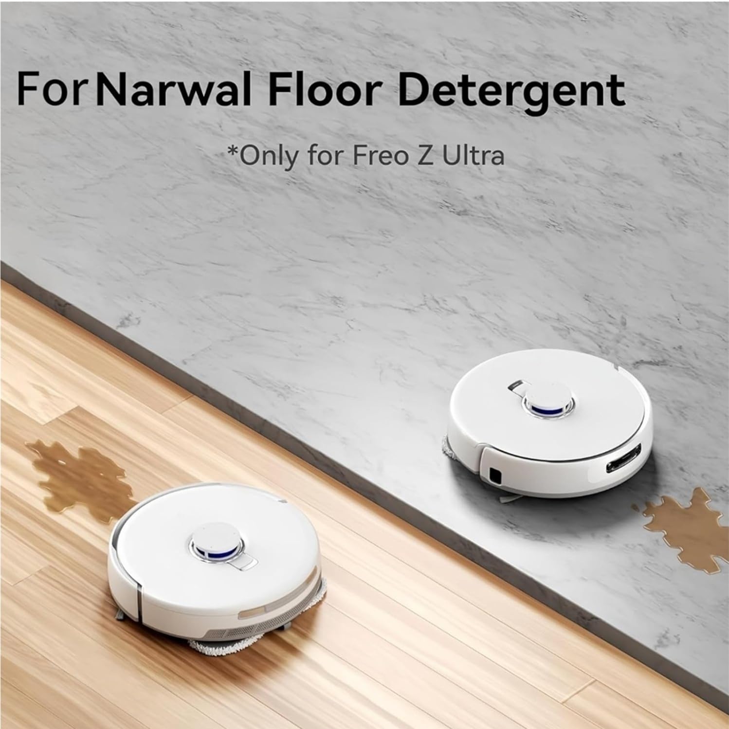 Solución de limpieza pisos 580 ml, compatible con Narwal Freo Z Ultra, Z10, detergente concentrado multisuperficie for robot aspirador y trapeador(2PCS)