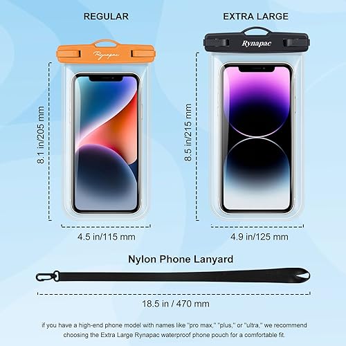 Miniatura 6 de Bolsa impermeable para teléfono  Funda impermeable para teléfono celular de 8.5 pulgadas para viajes a la playa, soporte impermeable con cordón para