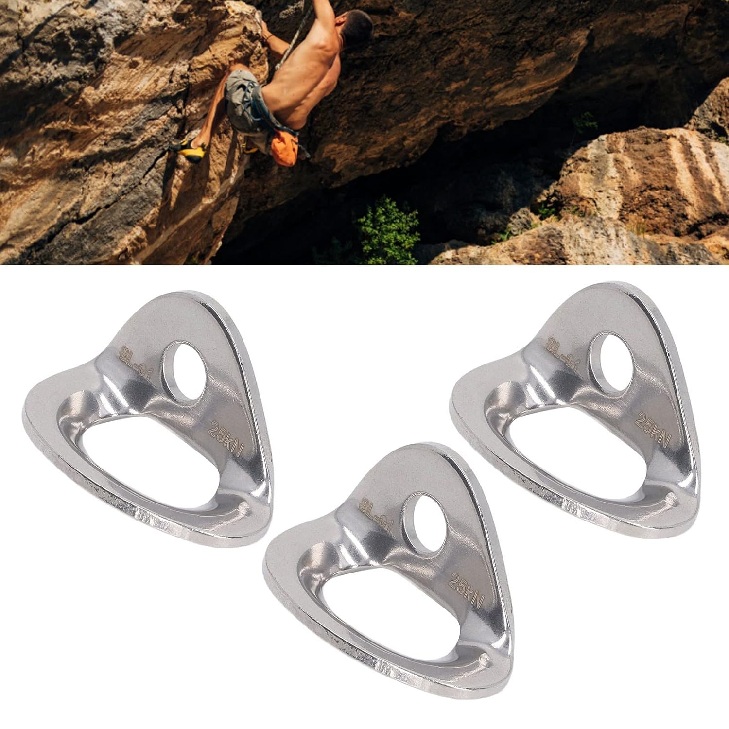 Bolt Hanger,10Pcs Climbing Hanger Lightweight Stainless Steel Rock Climbing Anchors for Cave Exploration Engineering Protection