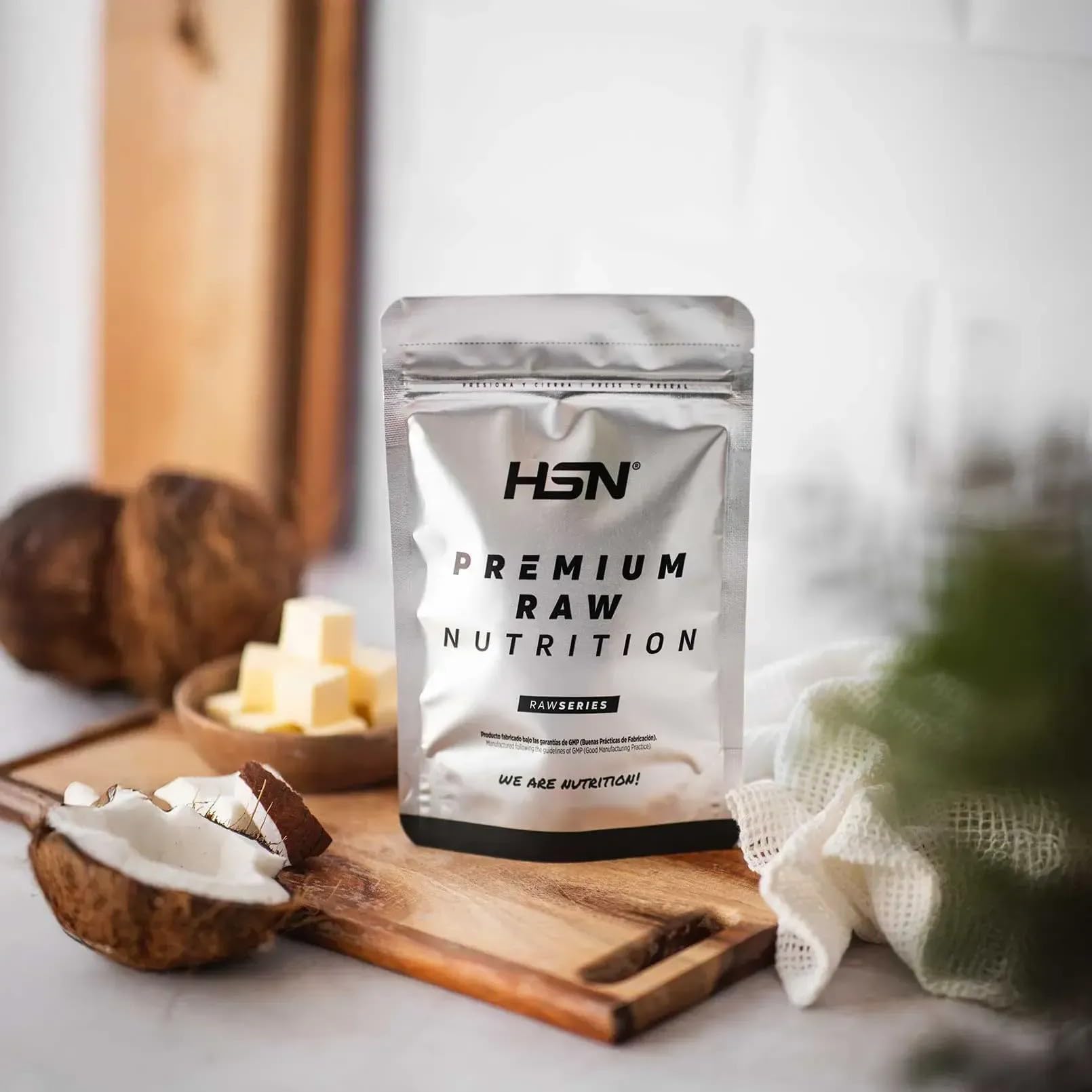 HSN Aceite MCT de Coco en Polvo 500g 50 Servicios Triglicéridos Cadena Media Microencapsulados Keto Vegano Sin Azúcares Gluten