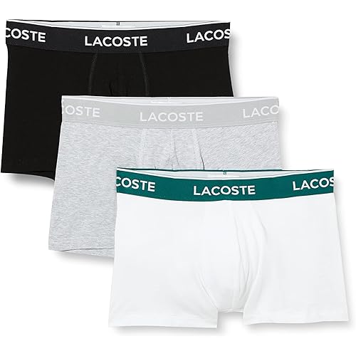 Lacoste Men's 3 Pack Casual Trunks, Multicoloured, XXL
