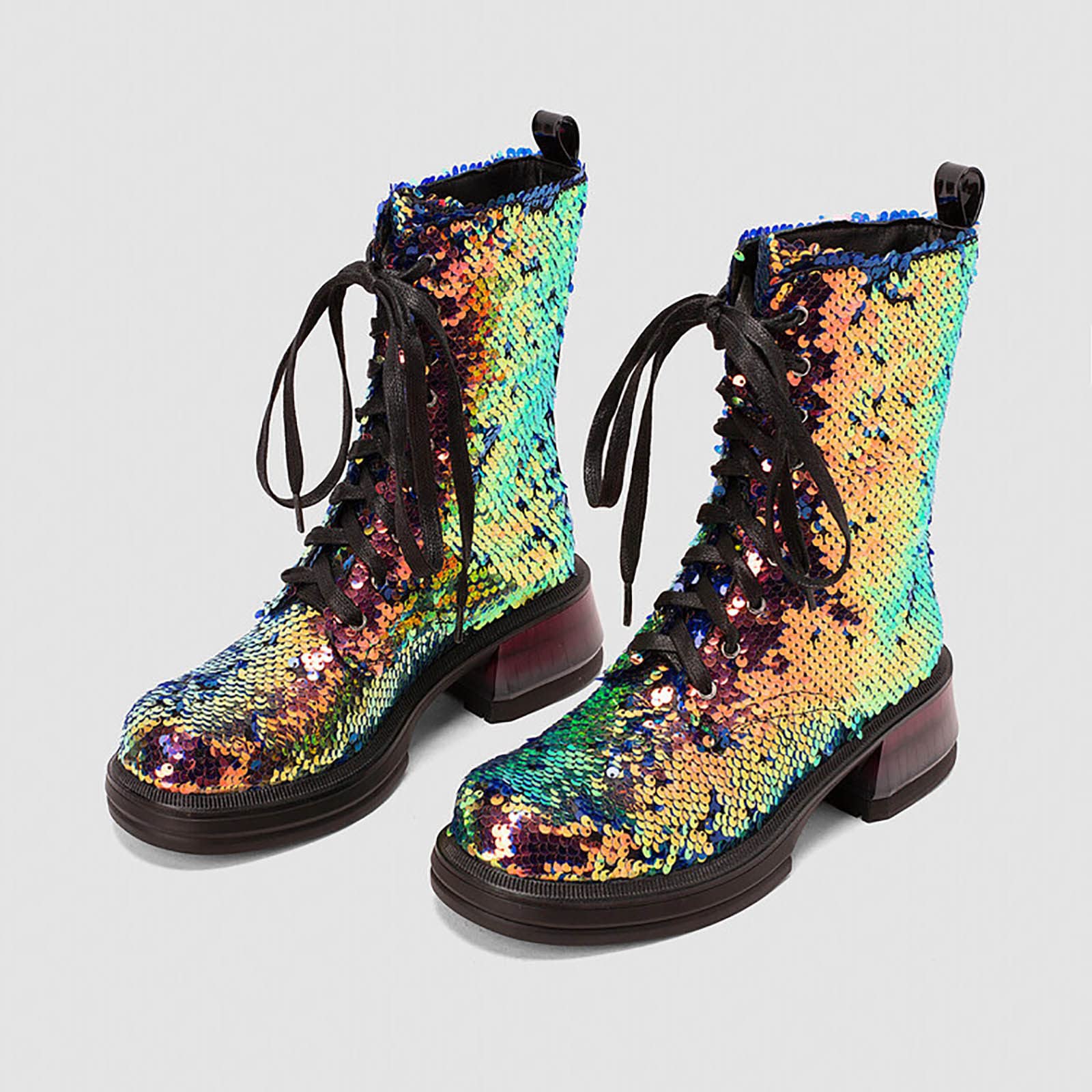 HOOUDO Stivali Donna Invernali,Stivali Moto Comode Stivaletti di Pelle Western Scarpe con Suola Antiscivolo Date Scarpe
