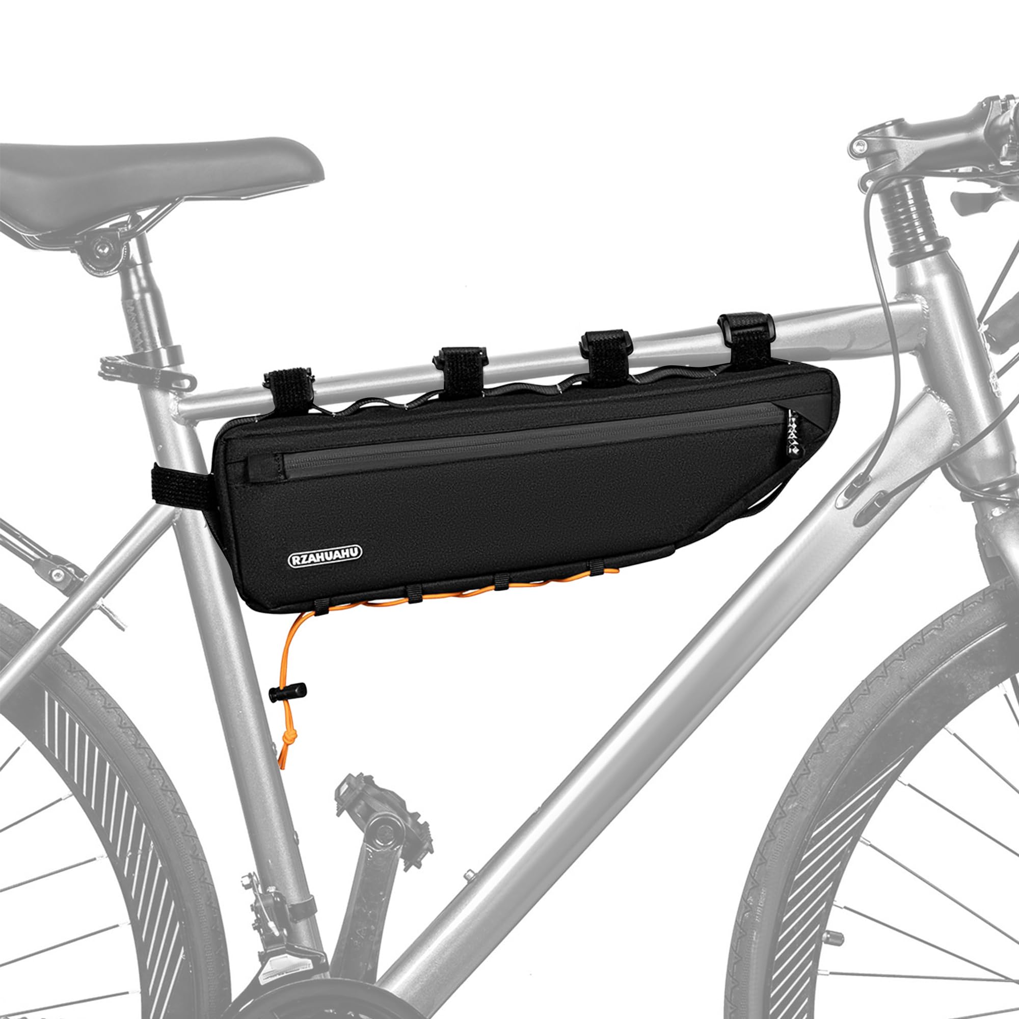 Fahrrad Rahmentasche 3L Fahrradtasche Rahmen Oberrohrtaschen Wasserdicht Frame Bag Bikepacking Taschen für Gravelbike, Rennrad, MTB Fahrradzubehör Schwarz