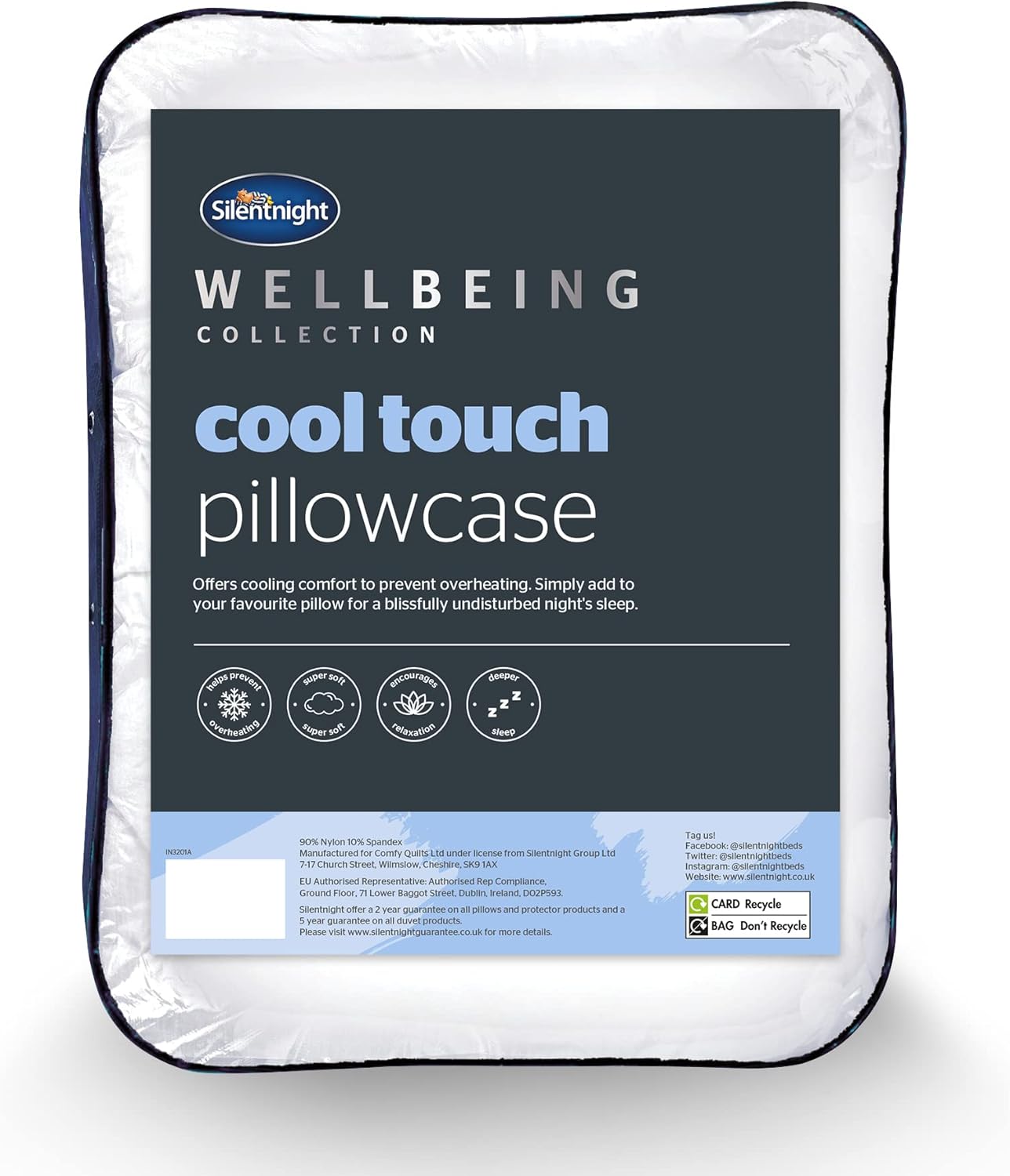 Silentnight Cool Touch Pillowcase Best Cooling Temperature Control Pillow Cover Case For Hot