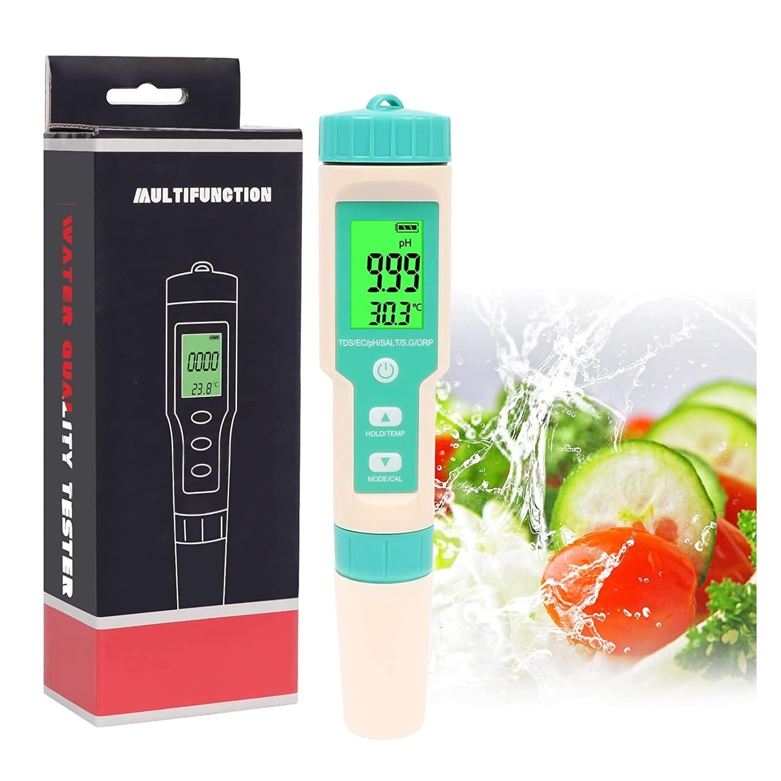 Amazon.co.jp: 水質検査キット デジタル 7 in 1 PH/TDS/EC/塩/ORP/SG
