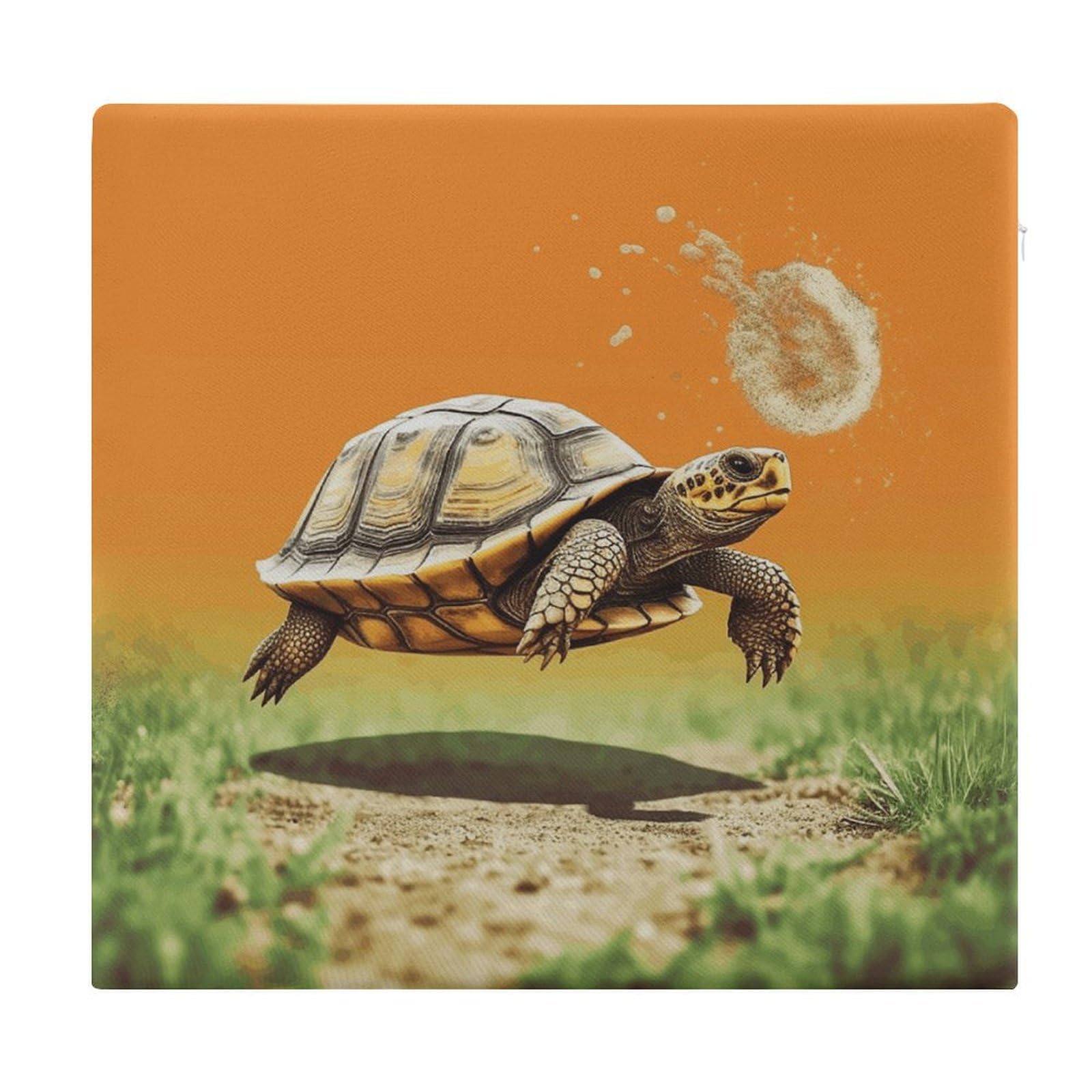 JTREHY Tortoise Turtle Jumping Chair Cushions Non-Slip Bar Stool Cushions Ultra Soft Warm Memory Foam Meditation Cushion Removable Large Square Seat Cushions for Dining Chair 15x14In