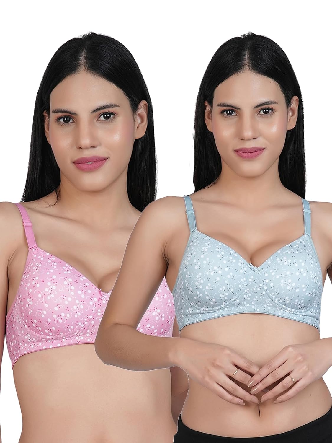 Black Green Seamless Lightly Padded Printed Bra Black Green Seamless Lightly Padded Printed Bra