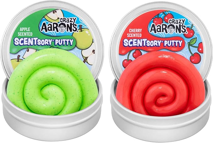 Crazy Aaron’s SCENTsory® Thinking Putty® Bundle - Crisp Apple and Very Cherry - Made in USA