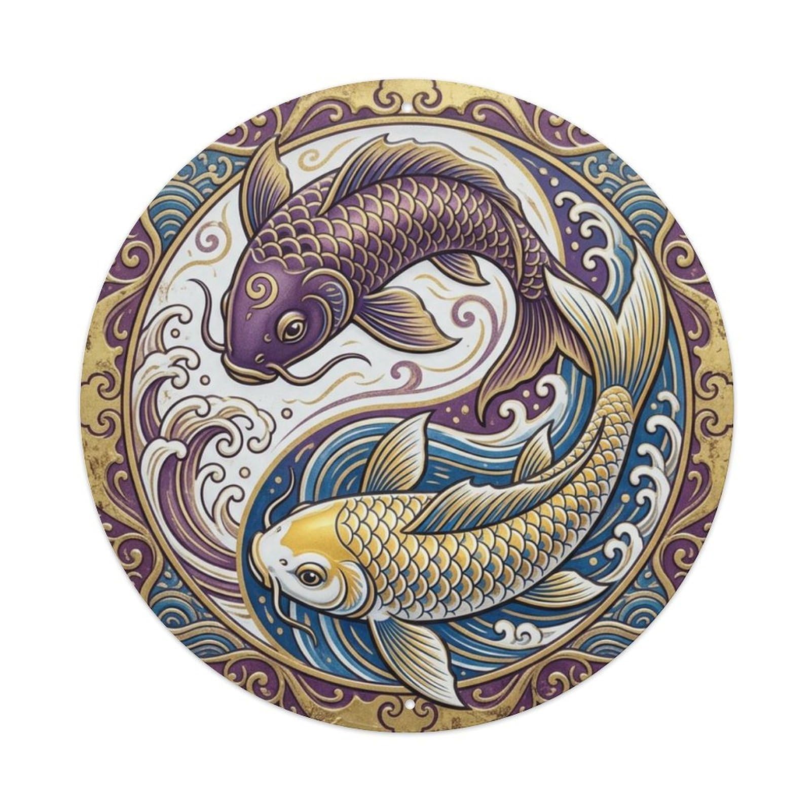 Fqcyn Style Question Answer Truth Koi Yin Yang Metal Tin Sign Plaque Wall Decor For Cafe, Club Bar, Office, Home Garden Round Metal Poster 8X8inch
