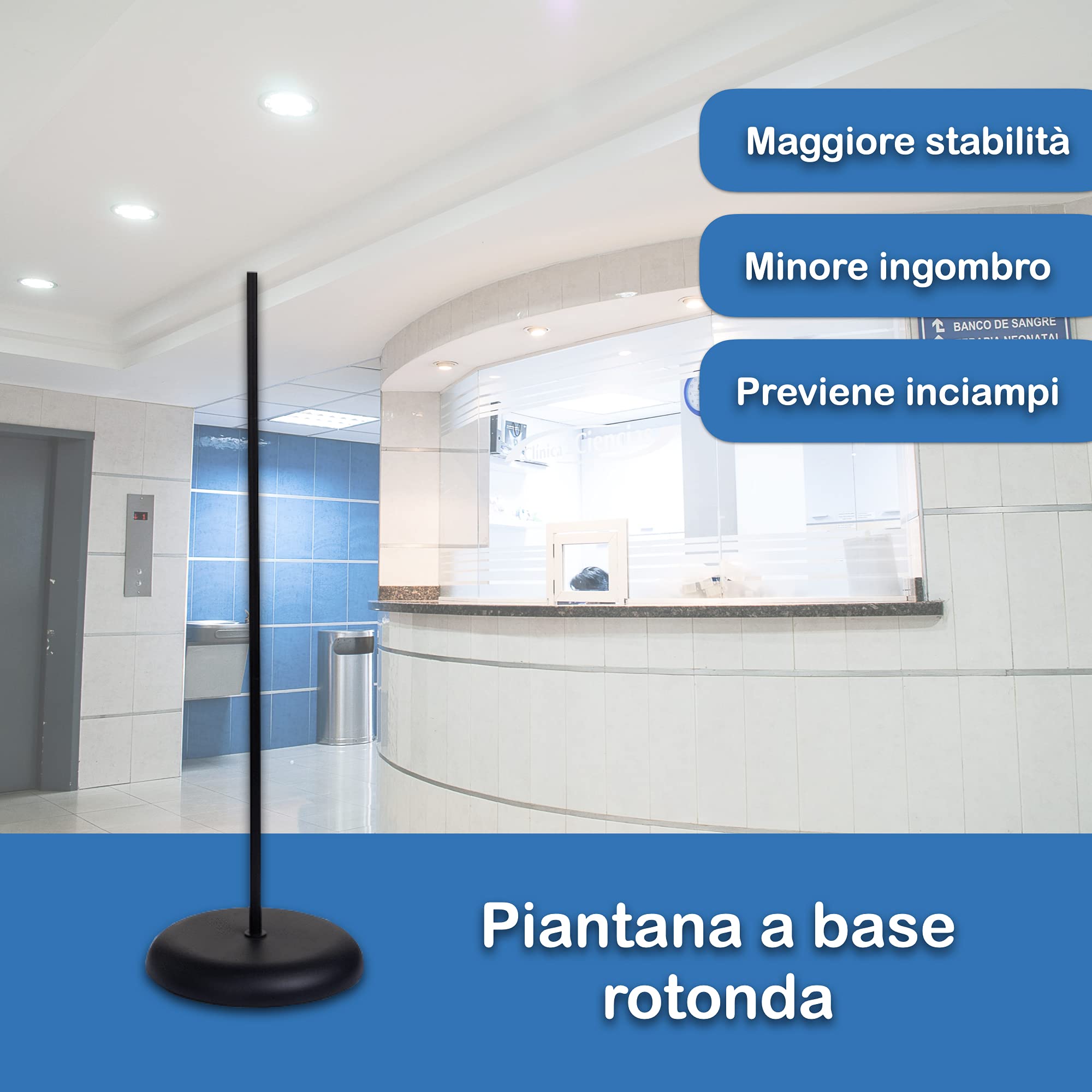 Dispenser gel disinfettante mani Gocciasana | Dispenser automatico con piantana | Colonnina igienizzante mani | Dispenser igienizzante mani (Tagliamento+ gel)
