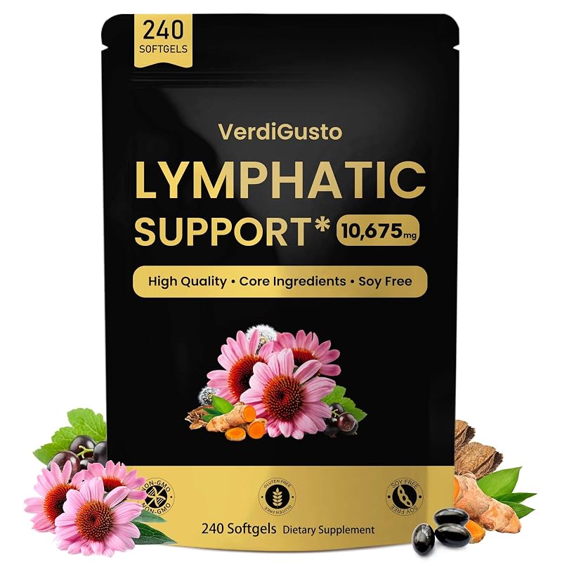 VerdiGusto Suplemento fitoterápico de equinácea, mistura de 25 ervas, 10.675 mg, 240 cápsulas gelatinosas