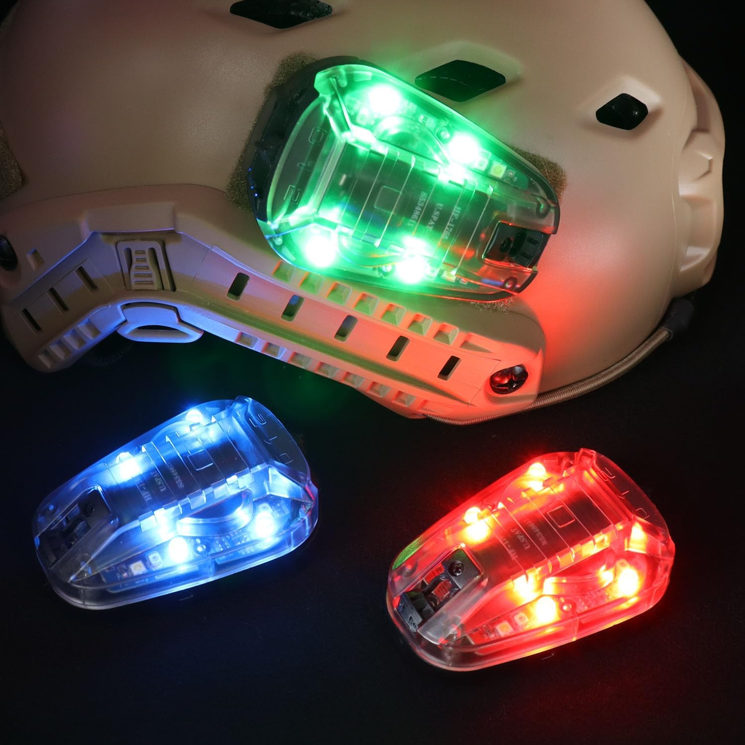 Tactical Helmet Light Signal Light with LED + IR/Strobe Military IFF Helmet Light Flashlight Survival Signal Light for Outdoor Sports