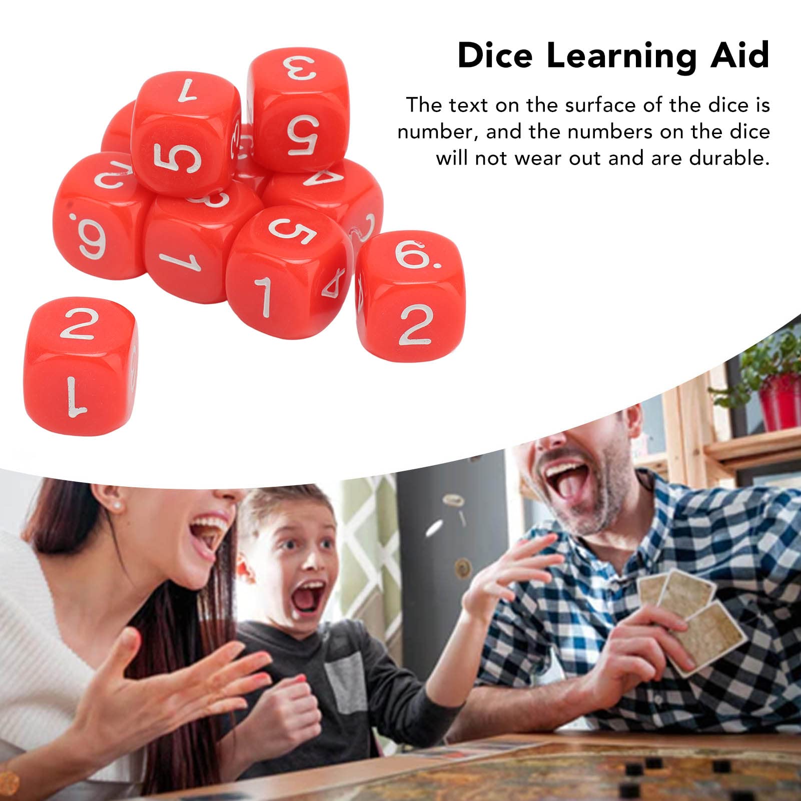 Lot De 10 Dés Polyédriques 20 Faces - Plastique Durable, Chiffres Gravés - Jeux De Rôle (D&D), Apprentissage Maths - 11