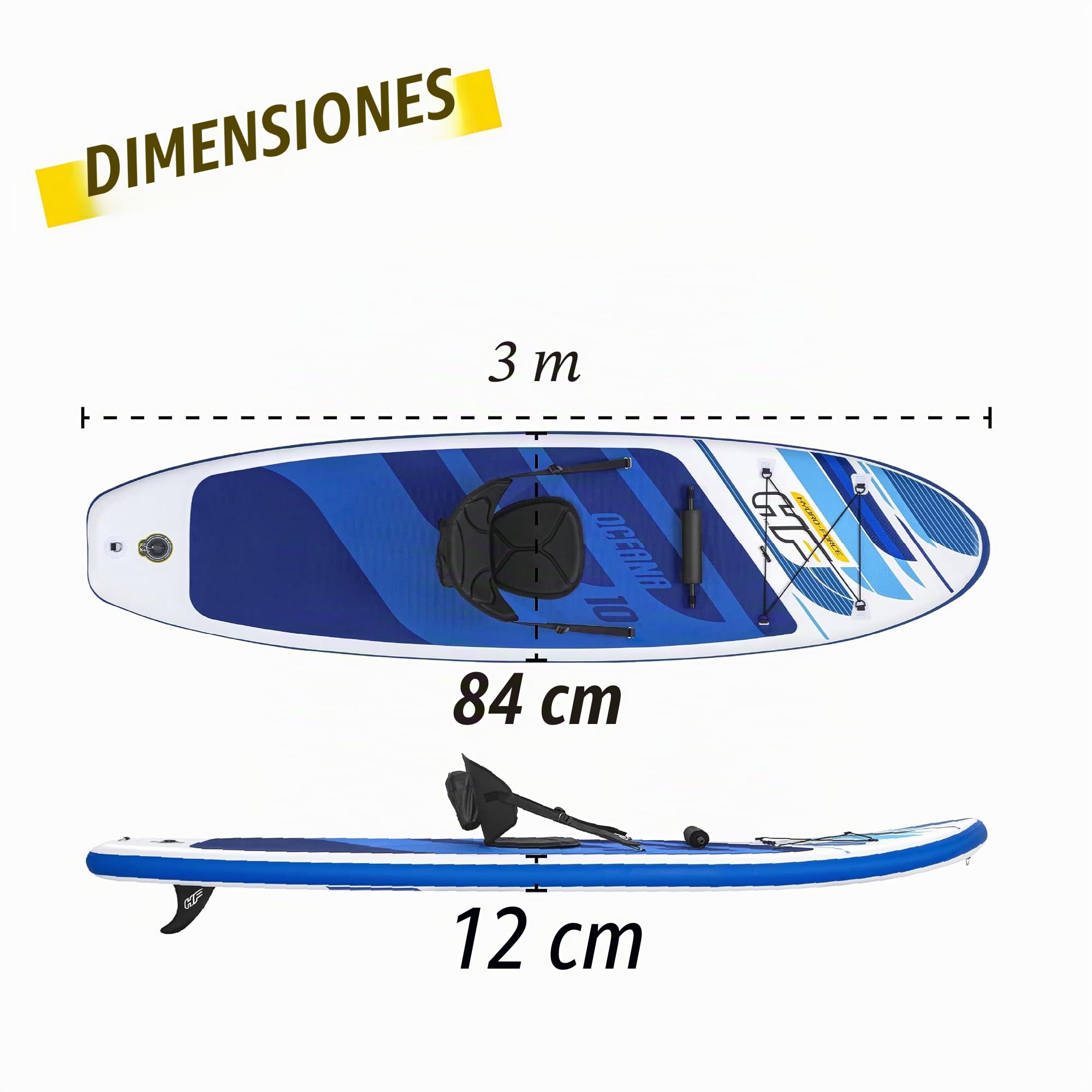 Hydro-Force Sup, Inflatable Stand Up Paddle Board, Complete Set with Kayak Conversion Kit, Multiple Styles
