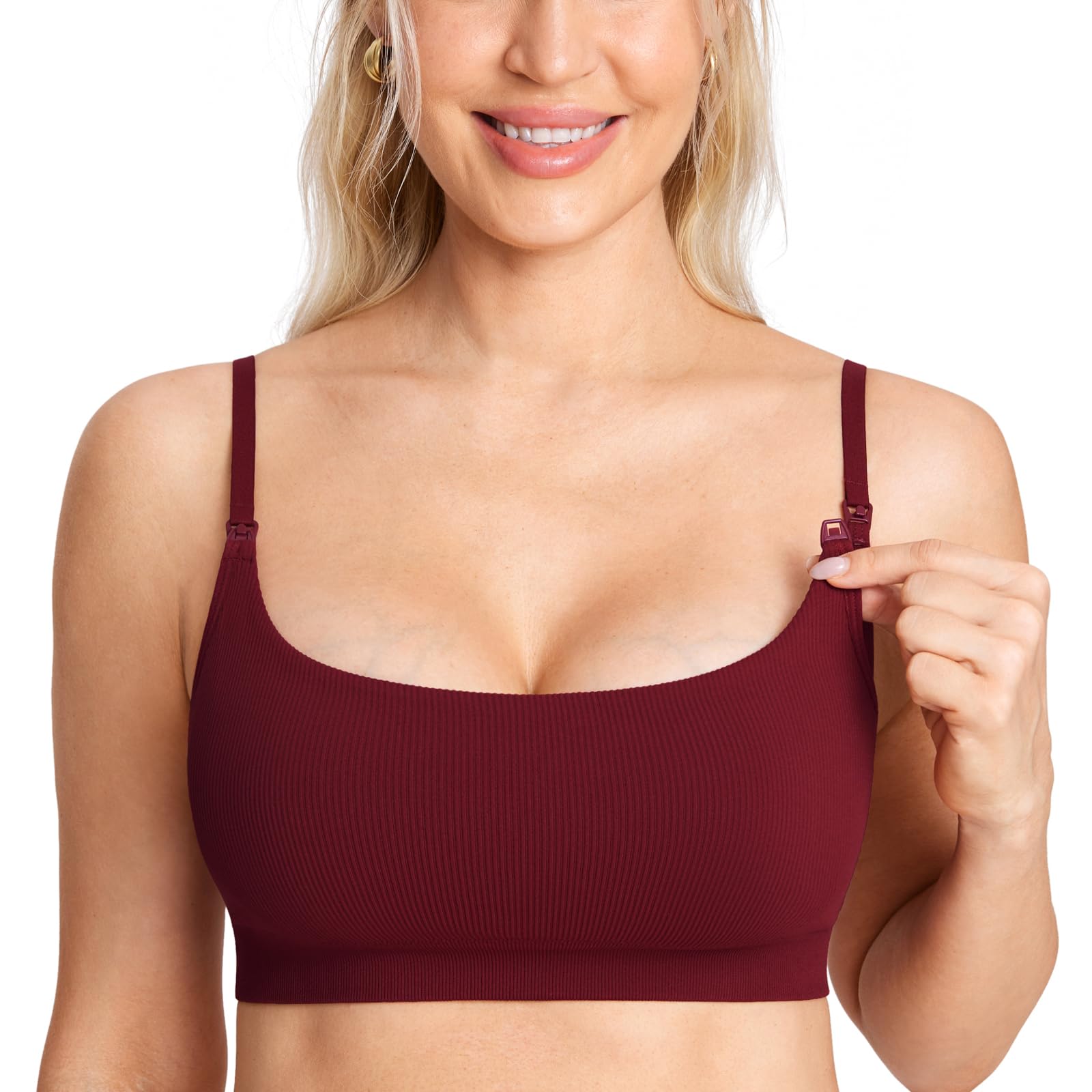 MOMANDA Ribbed Nursing Bras for Breastfeeding | Maternity sleep bralettes, Wireless, Seamless, Soft lift, Comfy