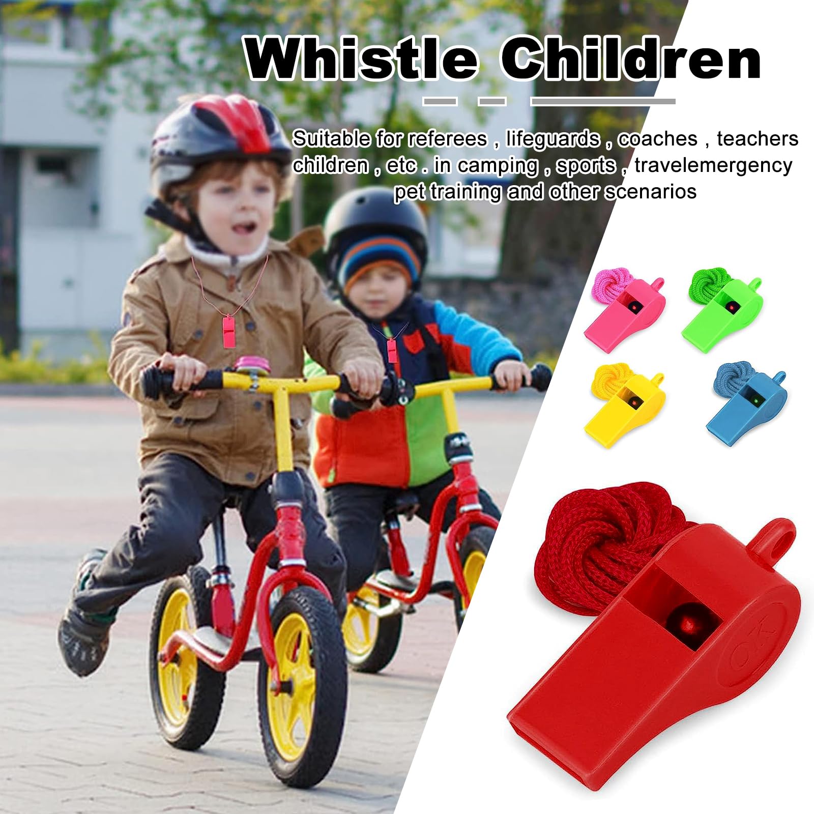 Fluitjes van kunststof - 10x stuks - blauw - aan koordje - sport | Fun
