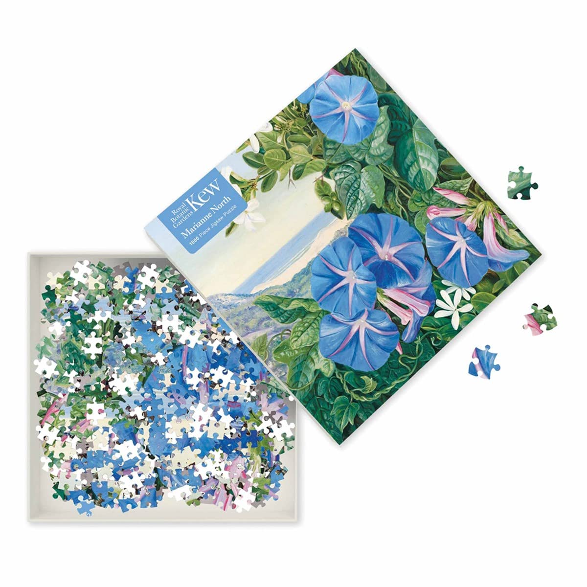 Adult Jigsaw Puzzle Kew: Marianne North: Amatungula and Blue Ipomoea, South Africa: 1000-Piece Jigsaw Puzzles