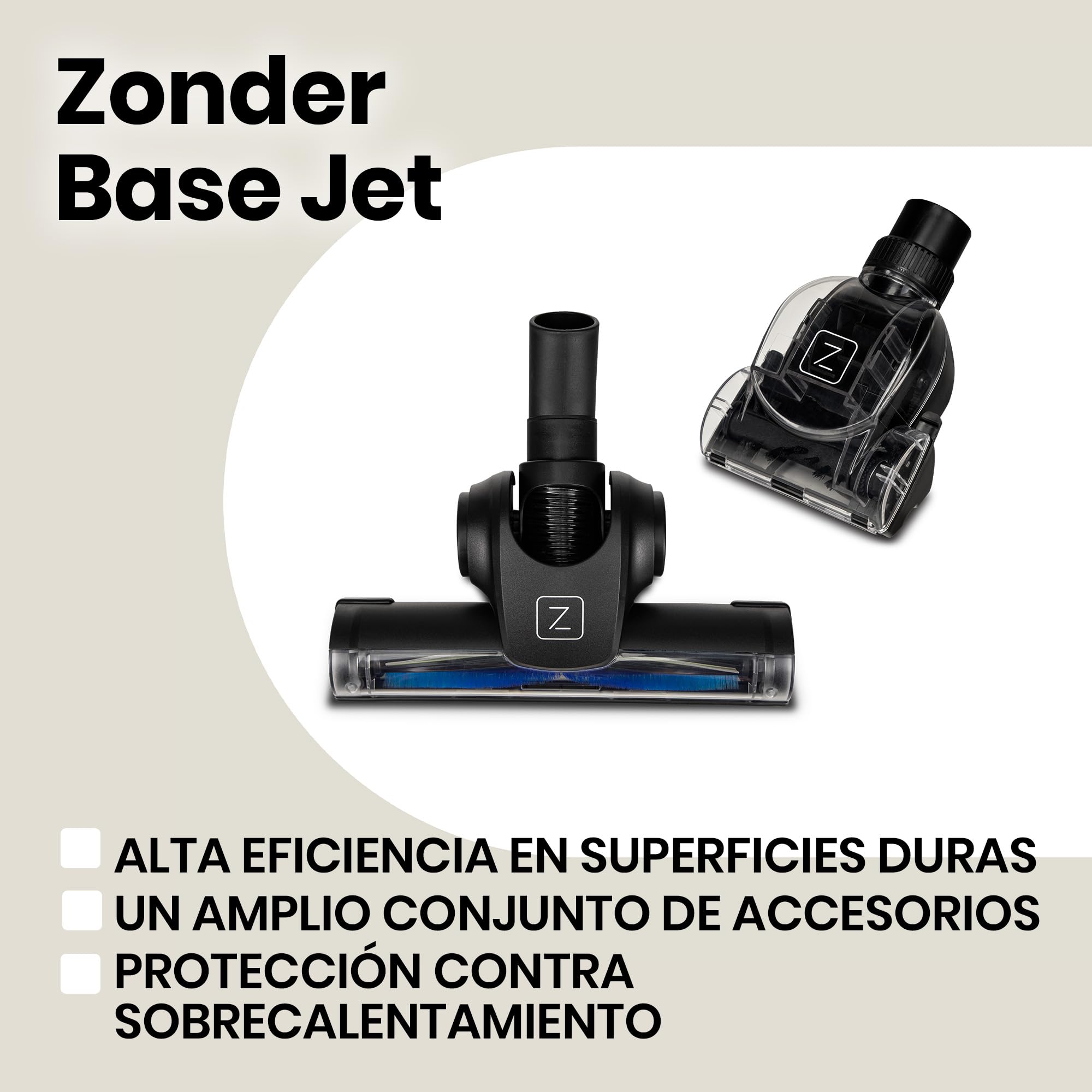 Zeegma Zonder Base Jet Aspirador sin Bolsa con Juego de Accesorios Tecnología Cyclone Potencia de Salida PowerSuction Cepillo Turbo de 899W vatios 2 contenedor de Polvo con Filtro HEPA 2L, Negro | Potencia de succión 899 W, 2 filtros HEPA lavables, recipi