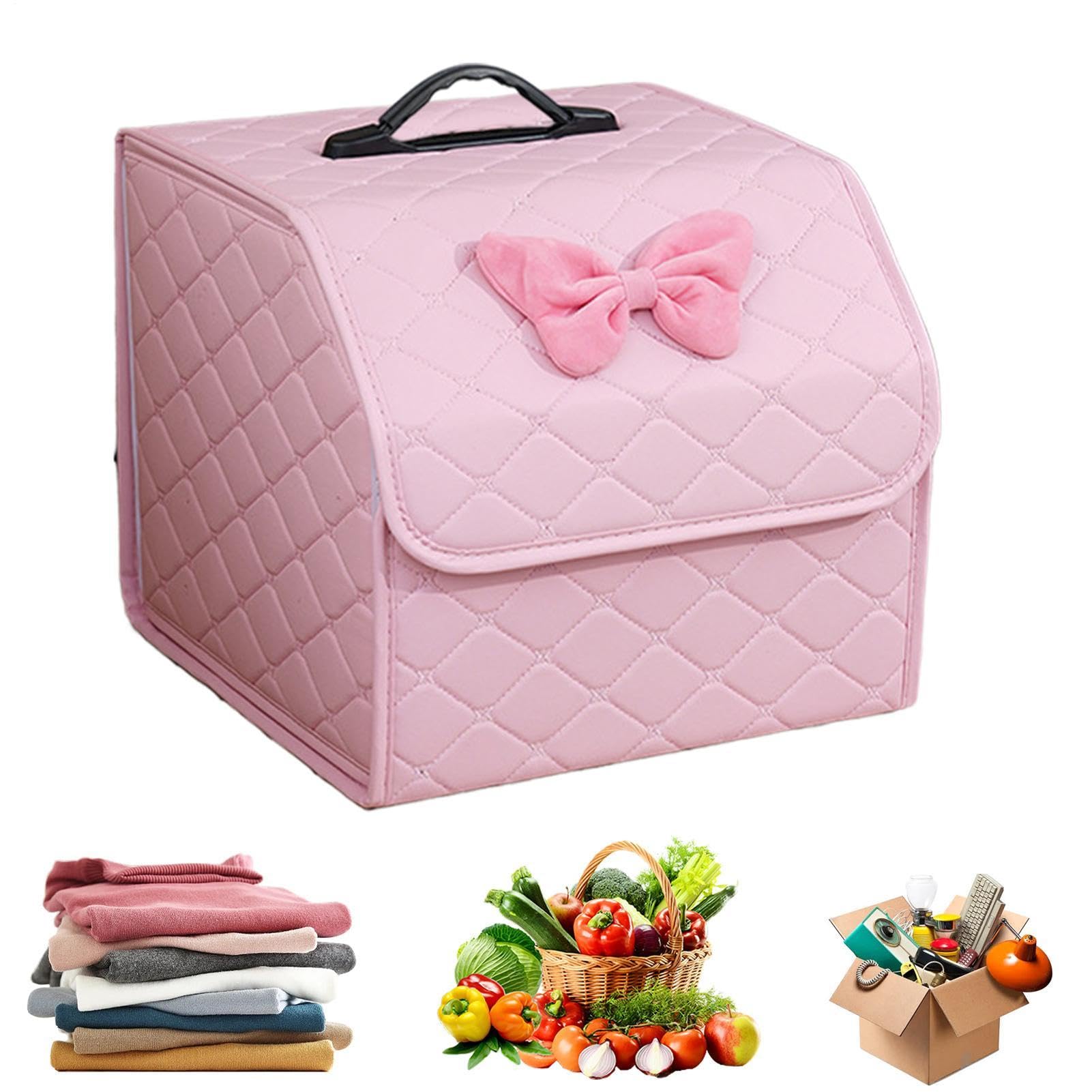 Organizzatore per bagagliaio con coperchio A Scomparti Multiuso Pieghevole | Scatola Portaoggetti Auto Per Veicolo, Camper, Berlina, Pick-Up, Sotto Sedile, Casa, Scrivania, Camera Da