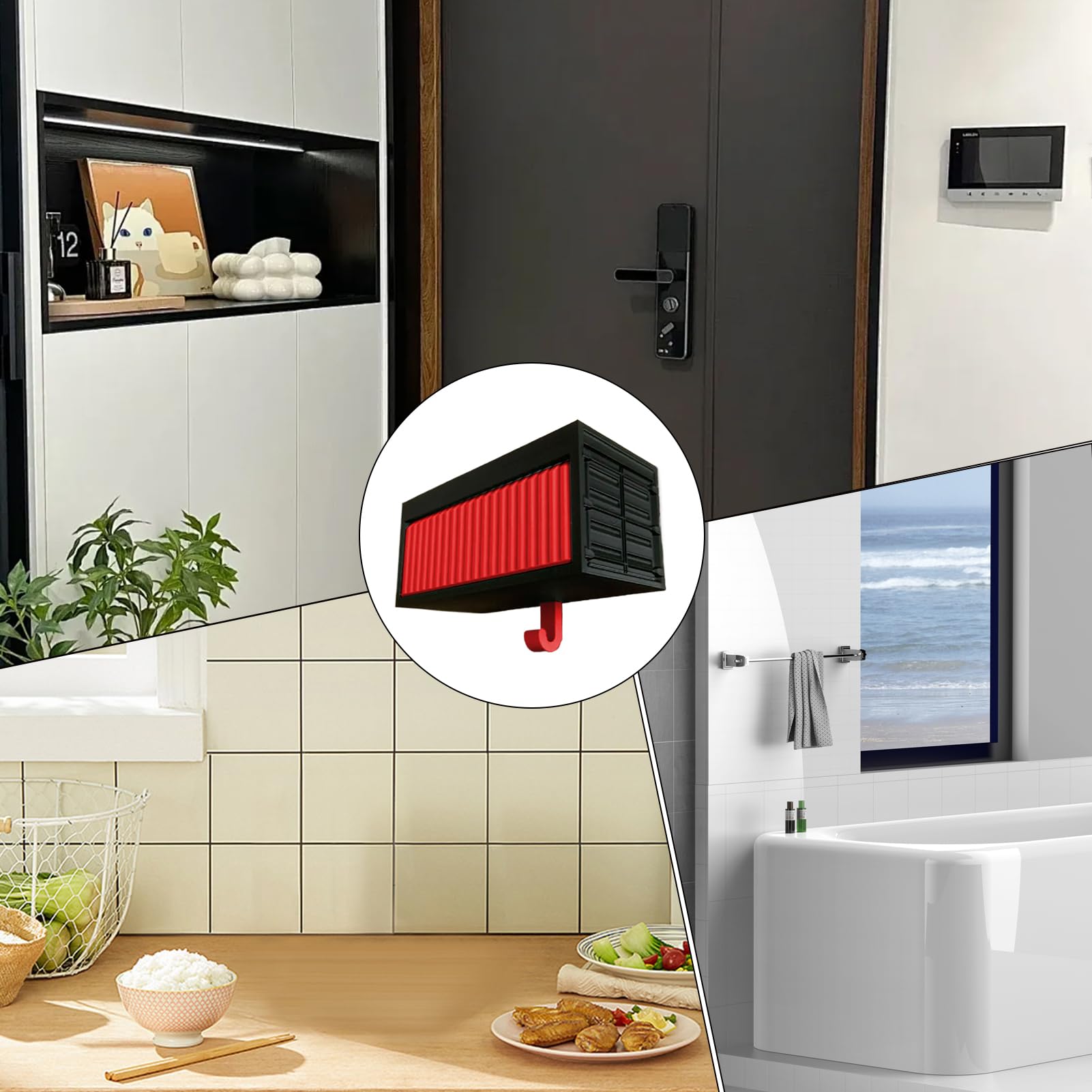 Soporte decorativo para llaves de cochera de coche, 3D para colgar en la pared, colgador de para , vestíbulo, pasillo, porche, apartamento, diseño con puerta de