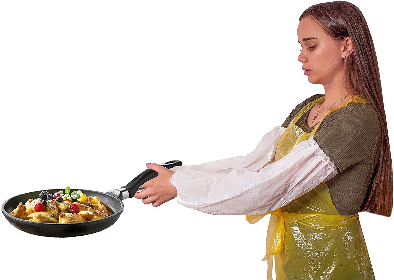 AMZ Disposable Sleeve Covers 18 Inches, Polyethylene 2 Mil, Protective Sleeves for Arms with Elastic Ends