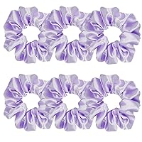 Vista 16 de 6 coleteros de seda satinada – Ligas suaves para el cabello, bandas para el cabello de moda, lazos, pulseras elásticas y soportes para cola