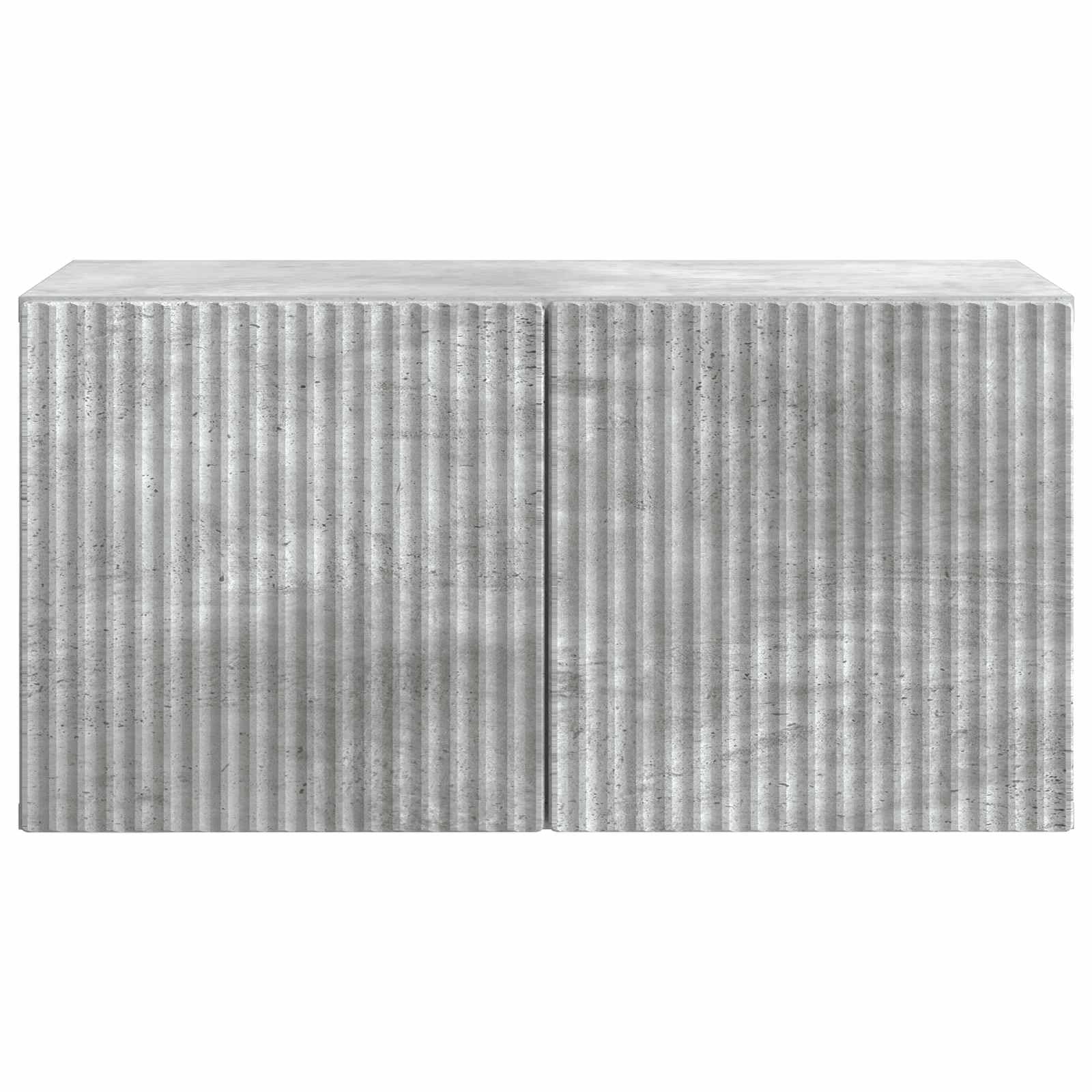 Floating TV Cabinet Concrete Gray Engineered Wood | Features 2 drop-down doors for storage, measuring 23.4 x 12.2 x 11.8 inches for living room media centers.