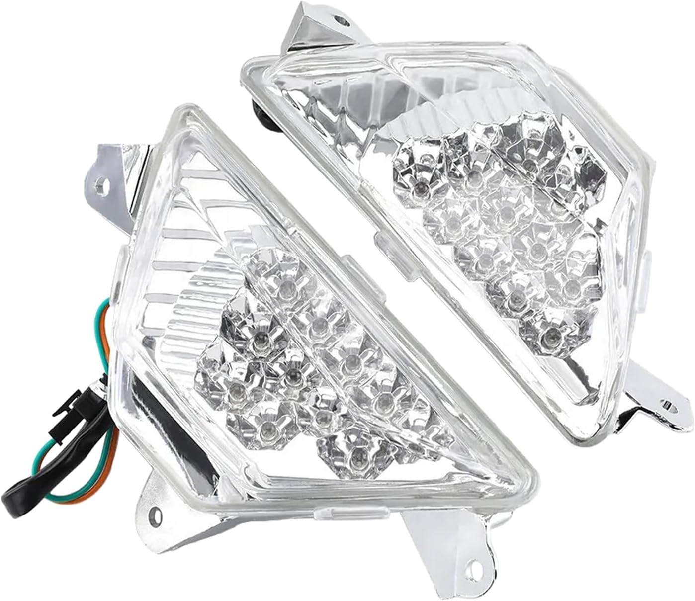 Motorcycle Front LED Turn Signal Light Lamp fits for KAWASAKI NINJA250 NINJA300 2013-2016, NINJA 400 2018-2021, NINJA 650 2018-2022, NINJA 1000 2017-2021, ZX-6R 2013-2021 (Clear)