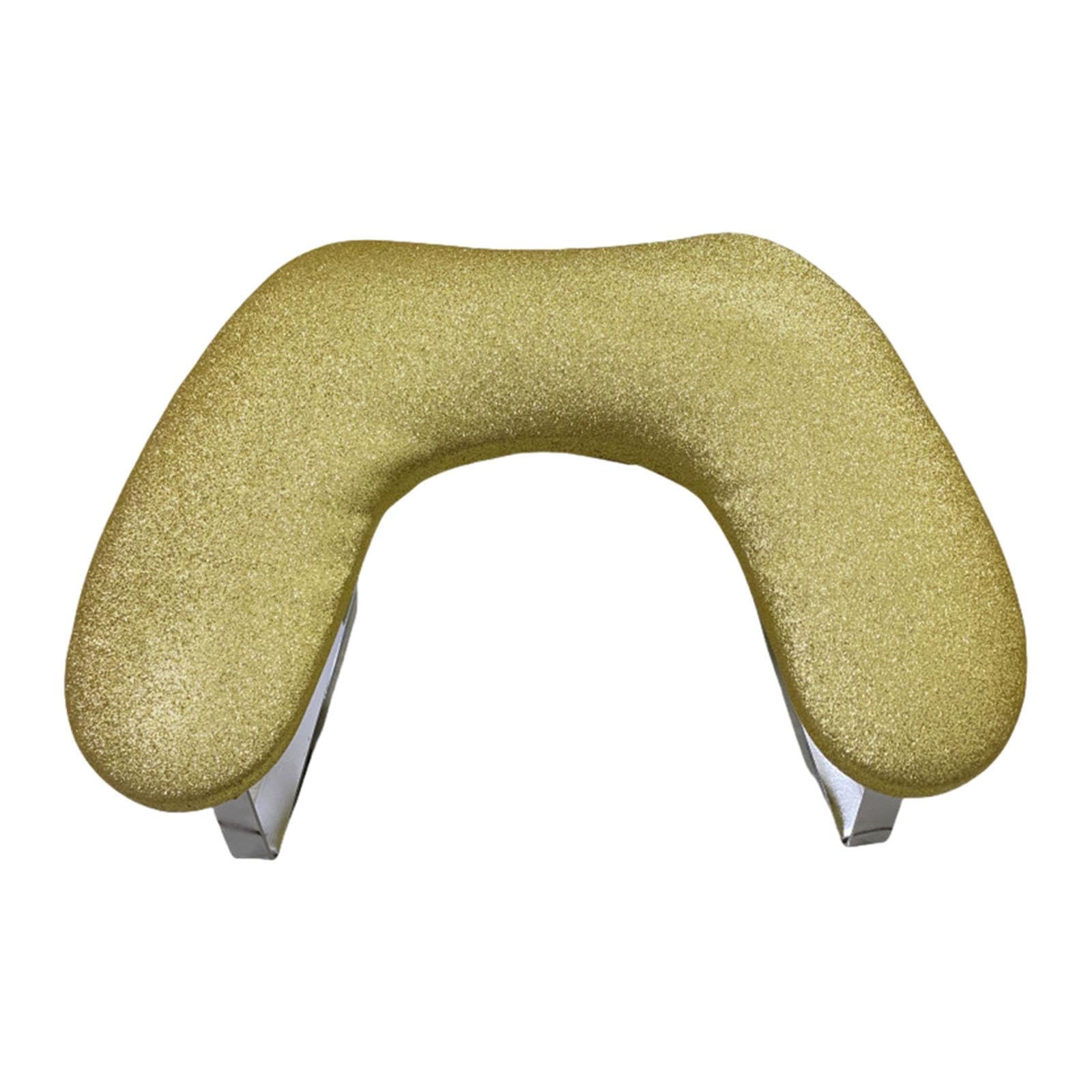 Cuscino poggiamani ergonomico per manicure, in pelle PU, con base antiscivolo, 46 x 35 x 14 cm, per saloni di bellezza e uso domestico, colore: oro