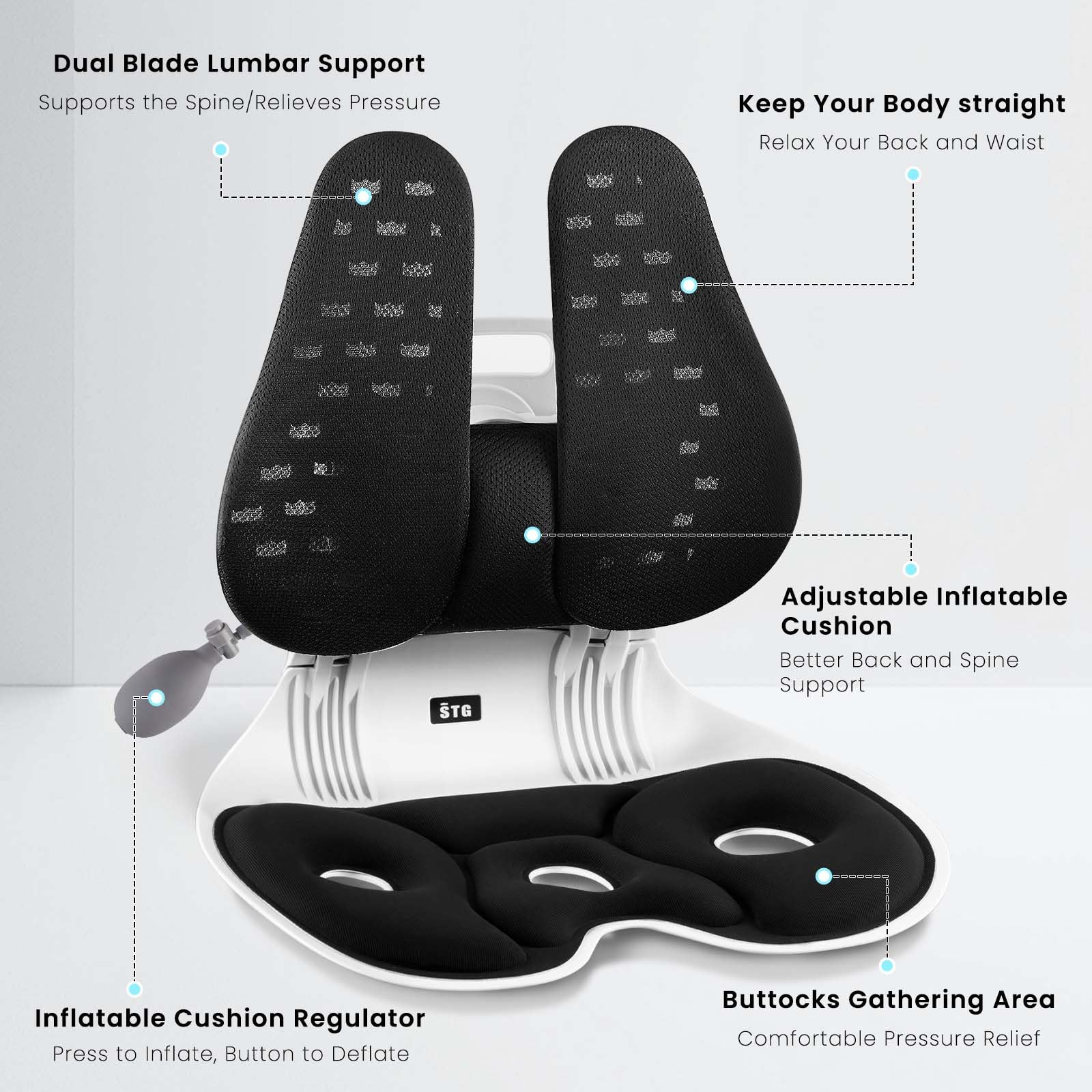 Amazon.com: ZZWS Ergonomic Back Support, Foldable Chair Back