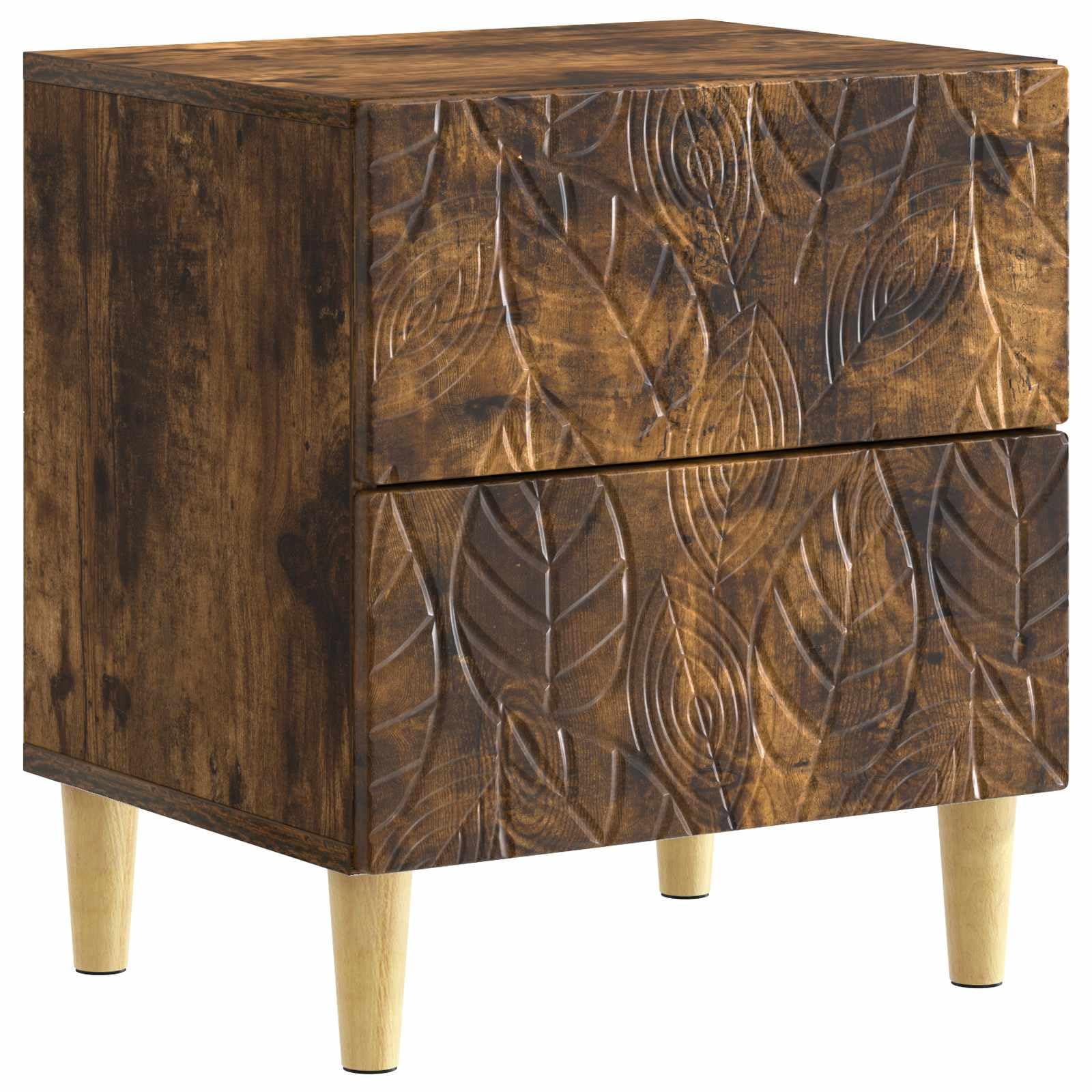 Table de chevet 2 tiroirs meuble de rangement chambre salon 43x34,5x48 cm