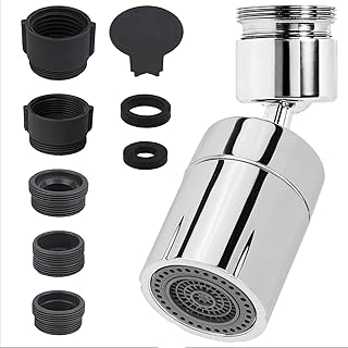 VGMANNTA Kitchen Tap Spray Head Attachments Splash Filter Faucet Sprayer Head Kitchen Sink Tap Aerator Faucet Booster Filter 3 Modes 360° Swivel Spout for FM22 M24 Kitchen Sink Tap Adapter Accessories