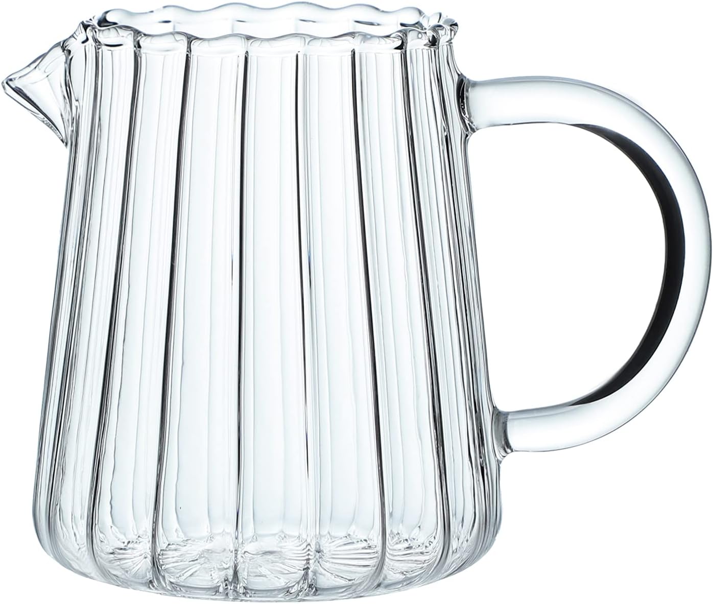 CHOOLD Elegant Wave Shaped Crystal Glass Creamer Coffee Pitcher/Serving Jug for Kitchen - Milk and Sauce - 8.5 oz