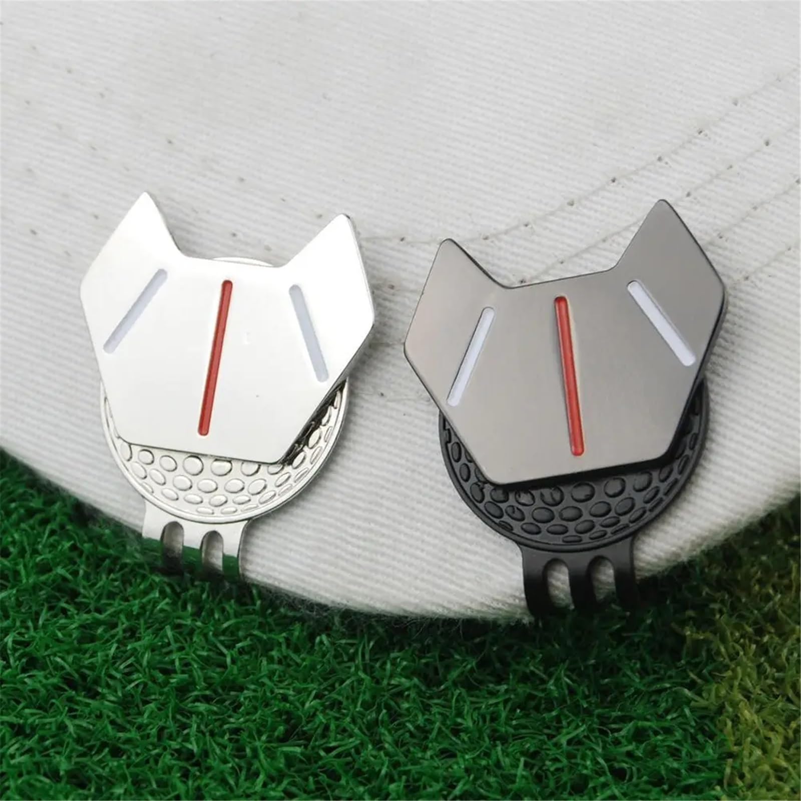 Golfballmarker Hutclip 10 stücke Golf Ausrüstung Zink-Legierung Hut Clip Ball Marker Magnetische Kleine Schwarz/Silber Alle-Tragbare Traning