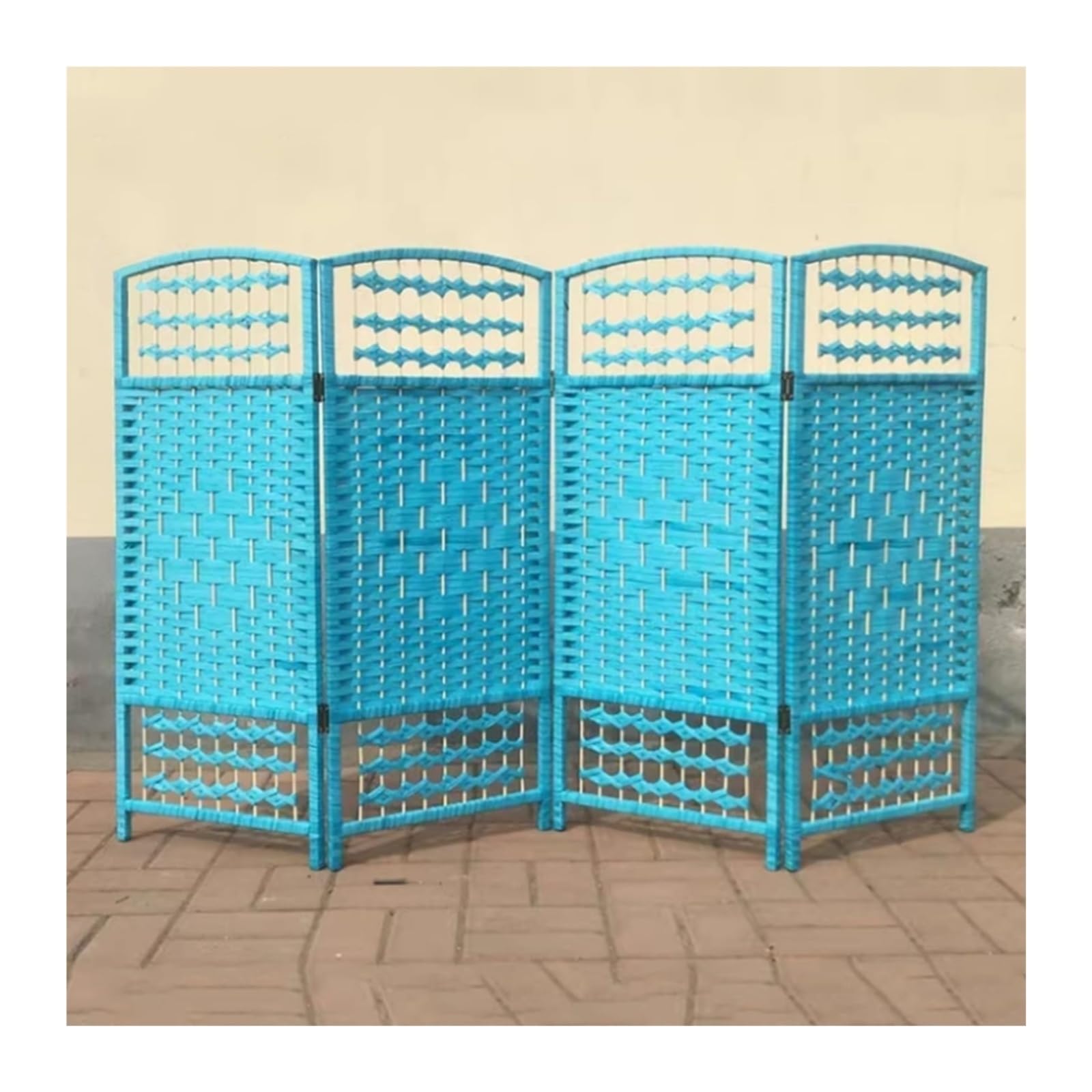 Paravent court bleu 5 panneaux pour aménager un studio étudiant