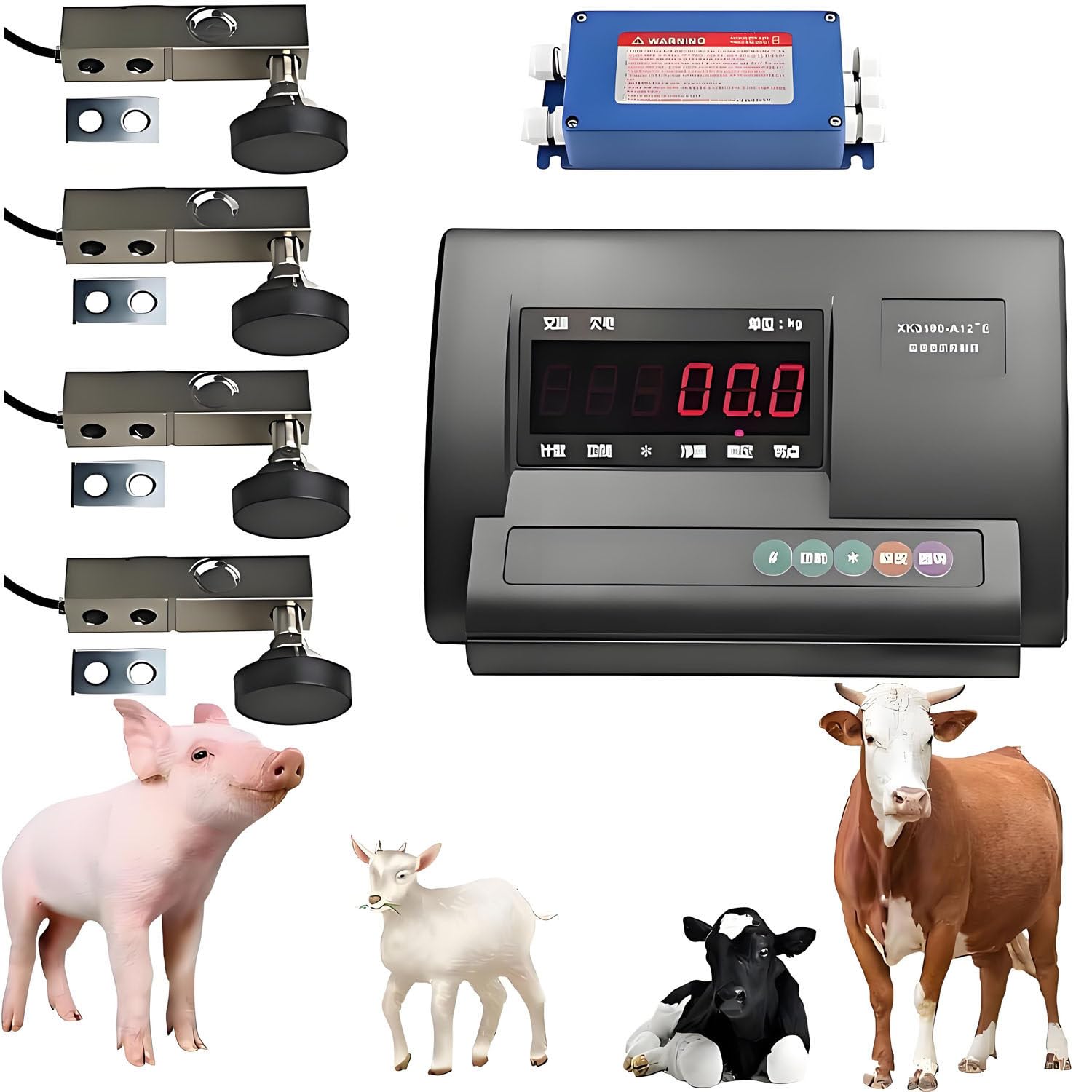 Hochpräzises Viehwaagen-Set, wasserdichte Viehwaage, ultrahelles LED-Display, für Boden-, Tisch-, Plattform- und Viehwaagen 3000kg