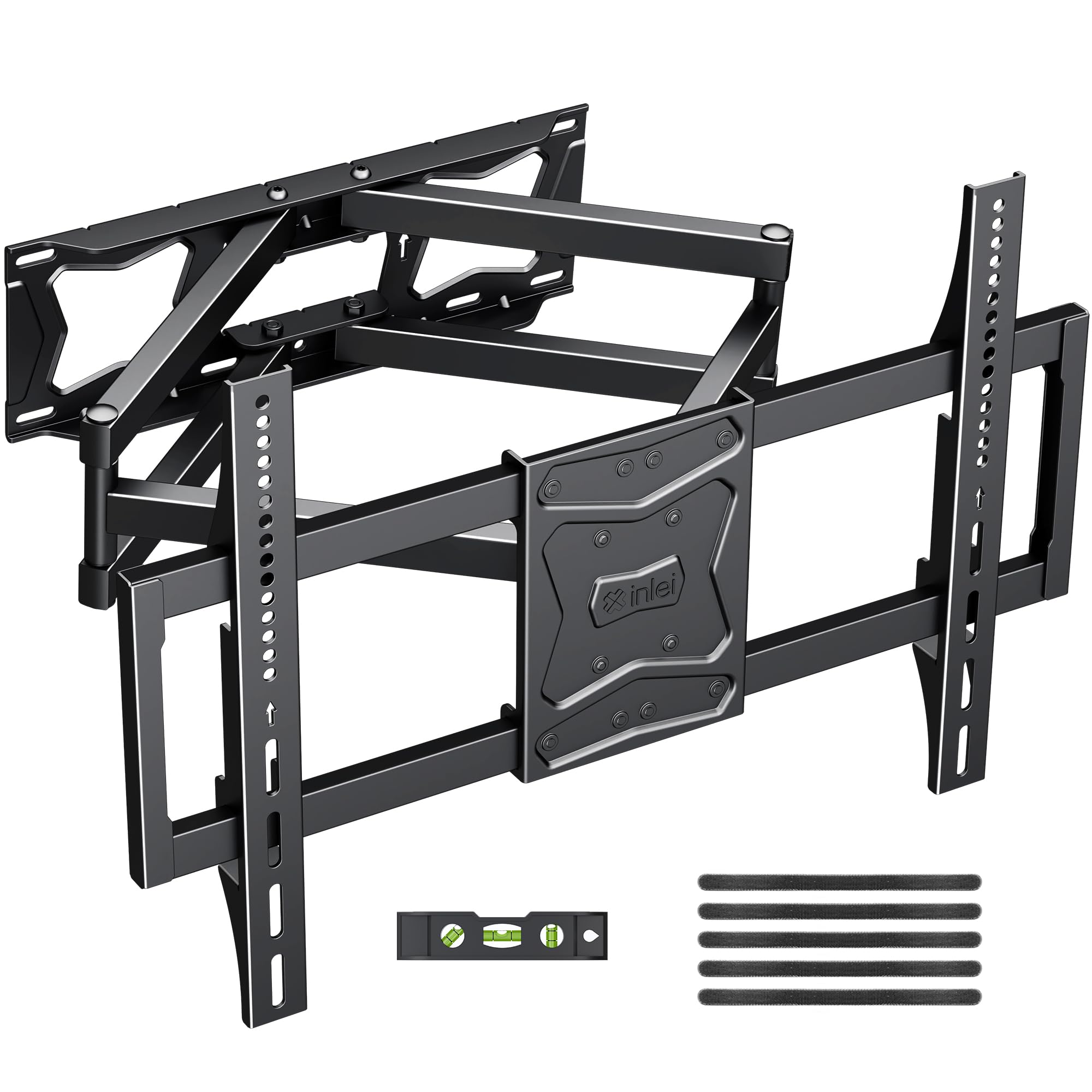 XINLEI Soporte de pared para TV de movimiento completo para la mayoría de televisores planos/curvos de 94 a 218.4 cm de hasta 60 kg, soporte de inclinación giratorio con 6 brazos articulados, VESA