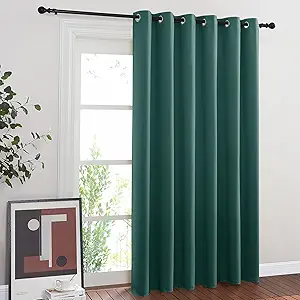 NICETOWN Bedroom Window Blackout Curtain Panel - Home Decoration Thermal Insulated Blackout Drape/Drapery for Loft, Guestroom (Hunter Green, 1 Panel, 80 x 84 inch)